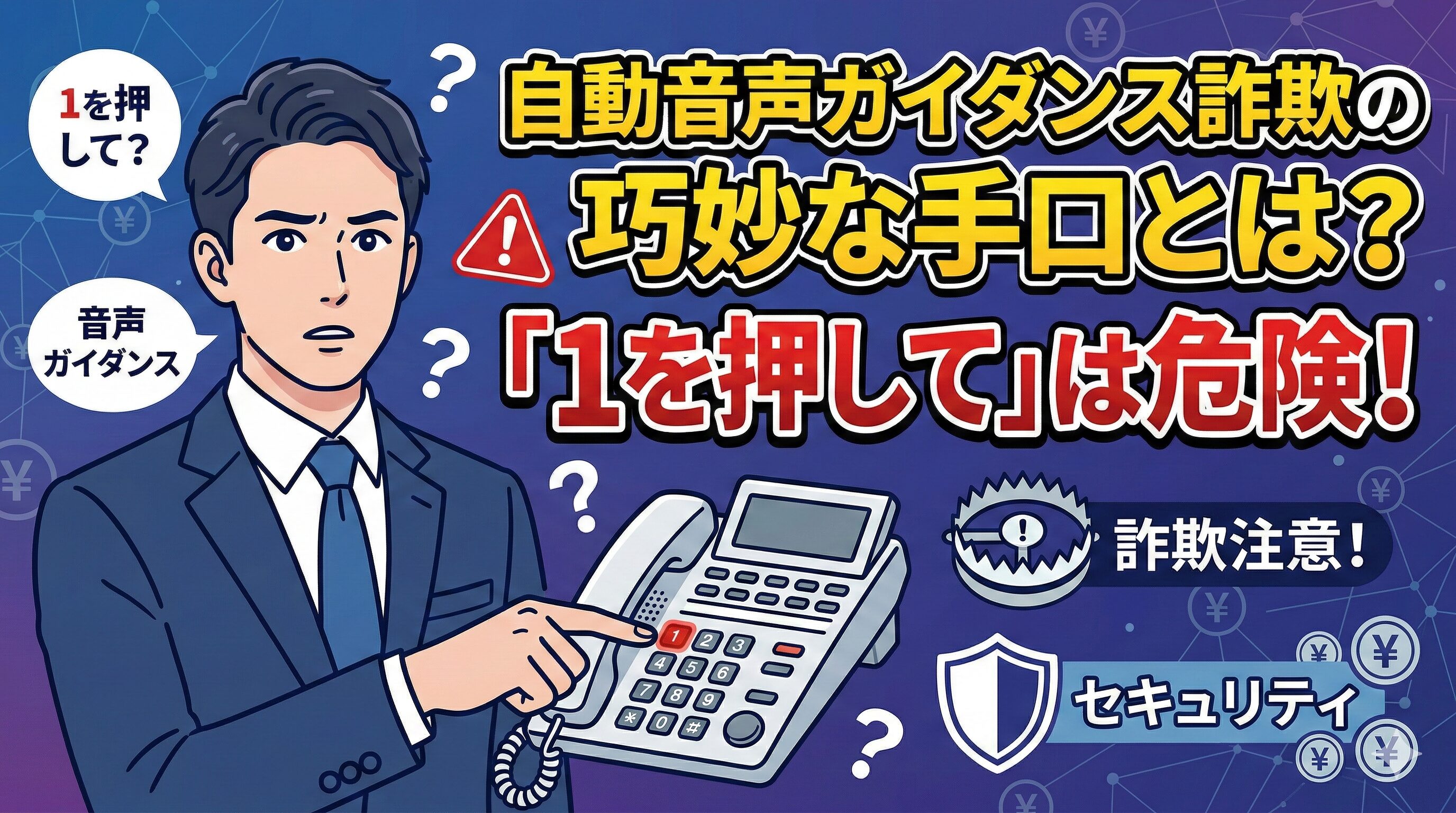 自動音声ガイダンス詐欺の巧妙な手口とは？「1を押して」は危険！