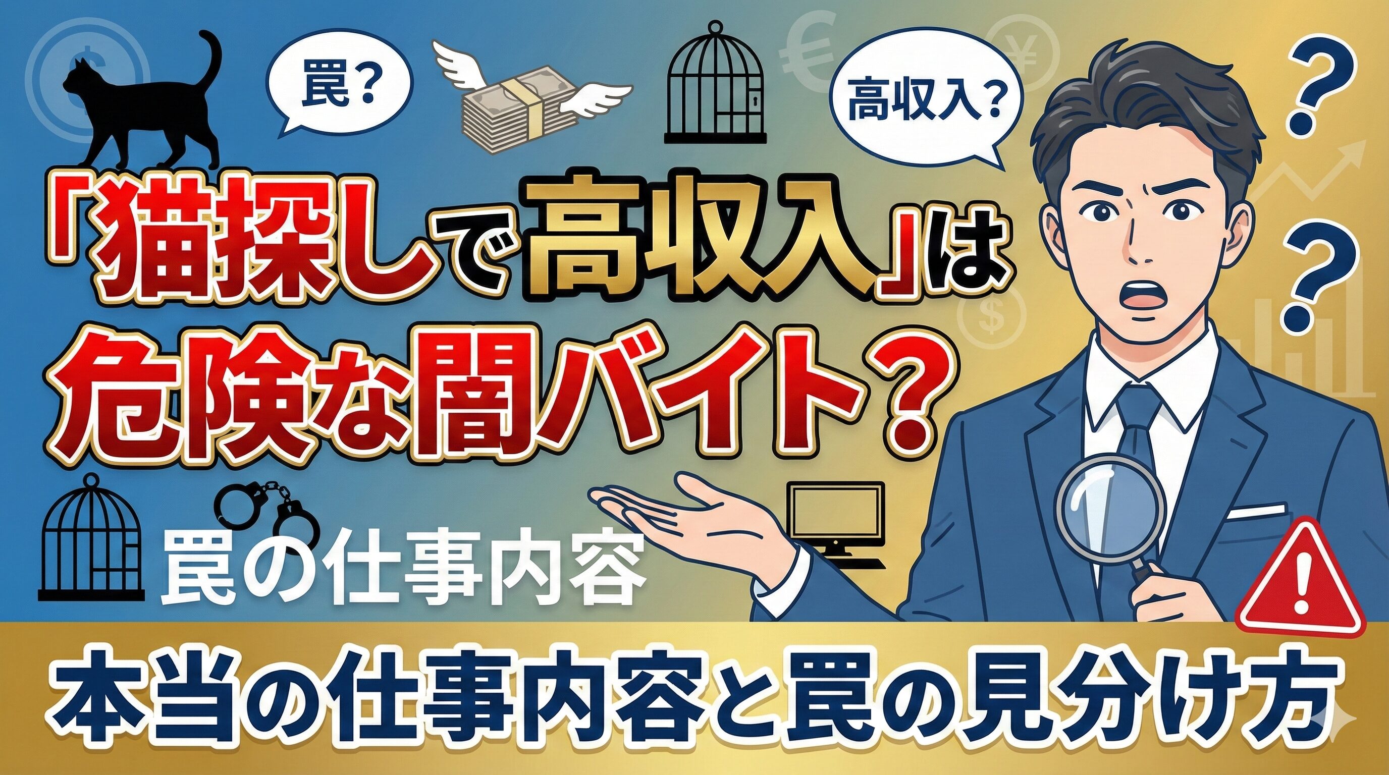 「猫探しで高収入」は危険な闇バイト？本当の仕事内容と罠の見分け方