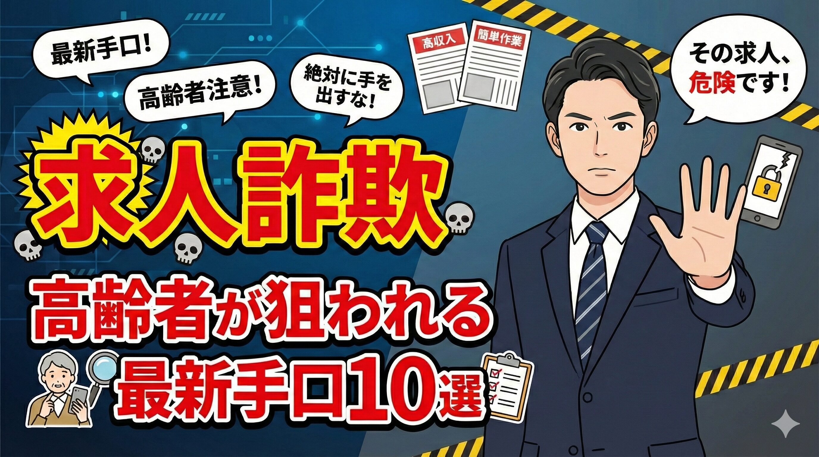 求人詐欺・高齢者が狙われる最新手口10選