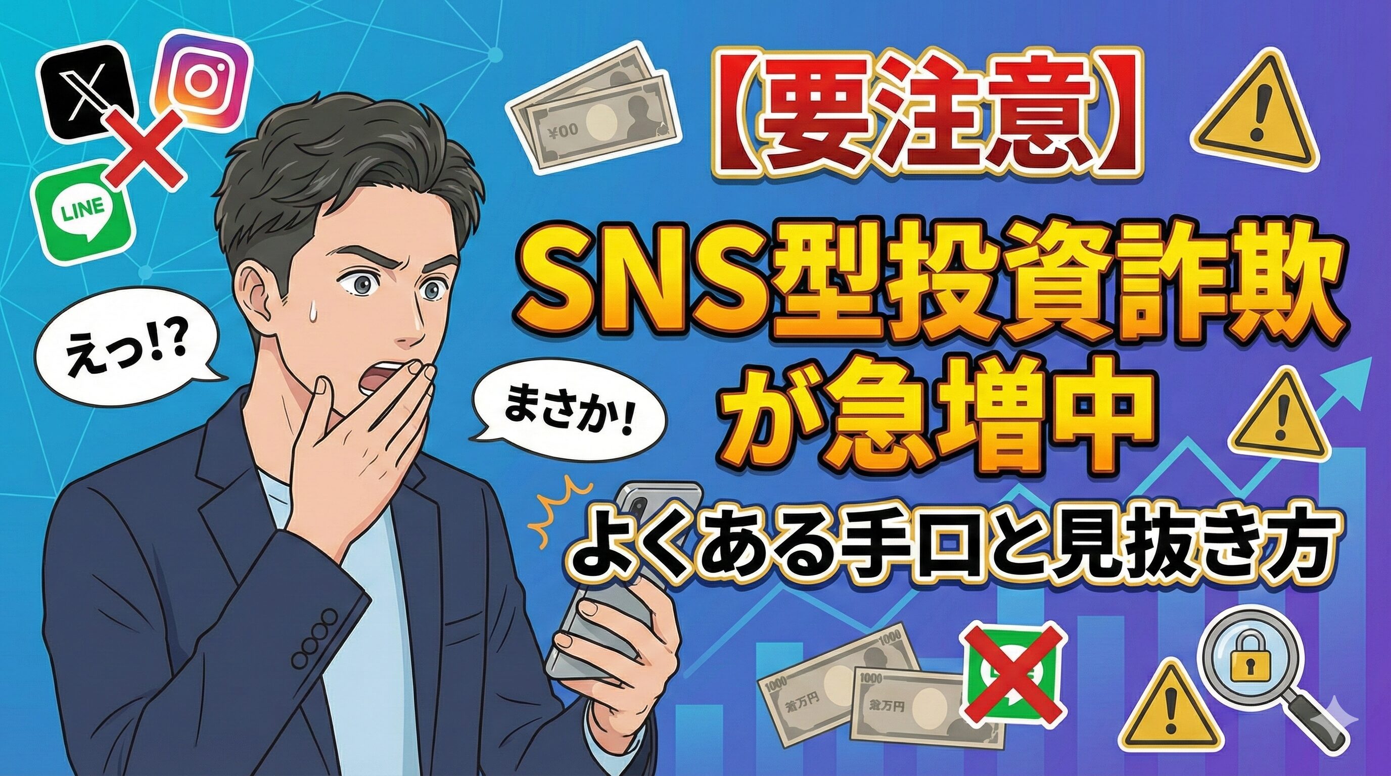 【要注意】SNS型投資詐欺が急増中｜よくある手口と見抜き方