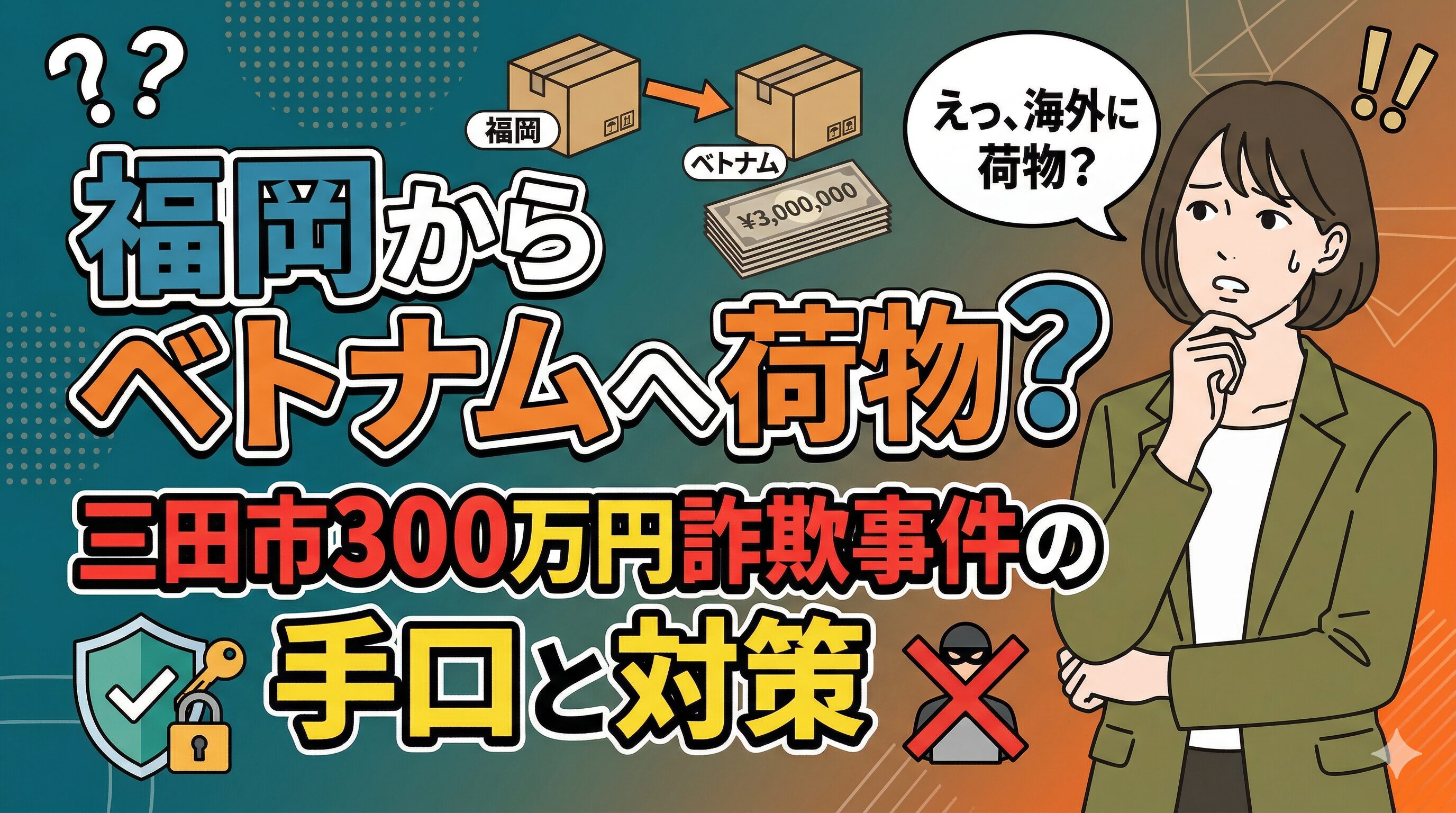 福岡からベトナムへ荷物？三田市300万円詐欺事件の手口と対策