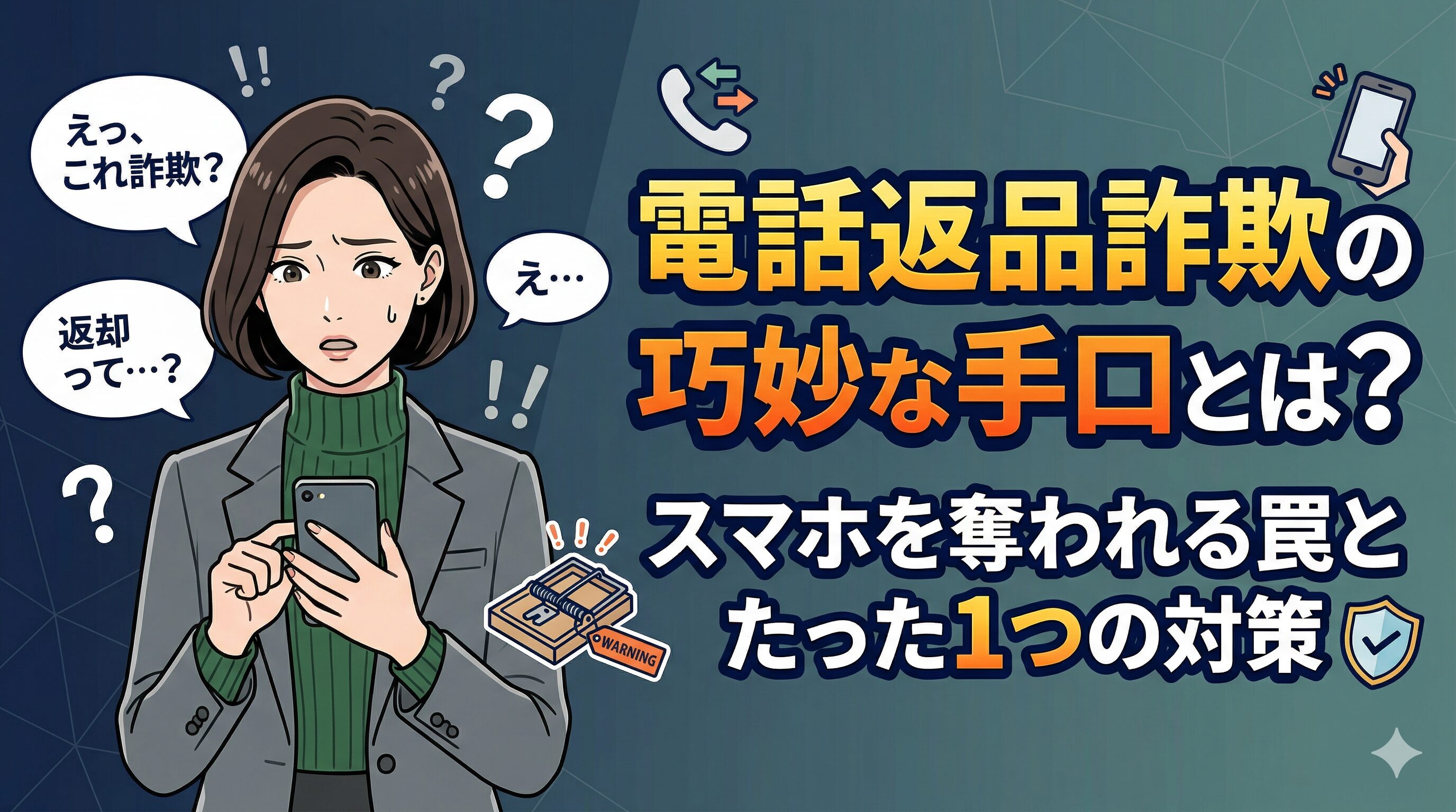 電話返品詐欺の巧妙な手口とは？スマホを奪われる罠とたった1つの対策