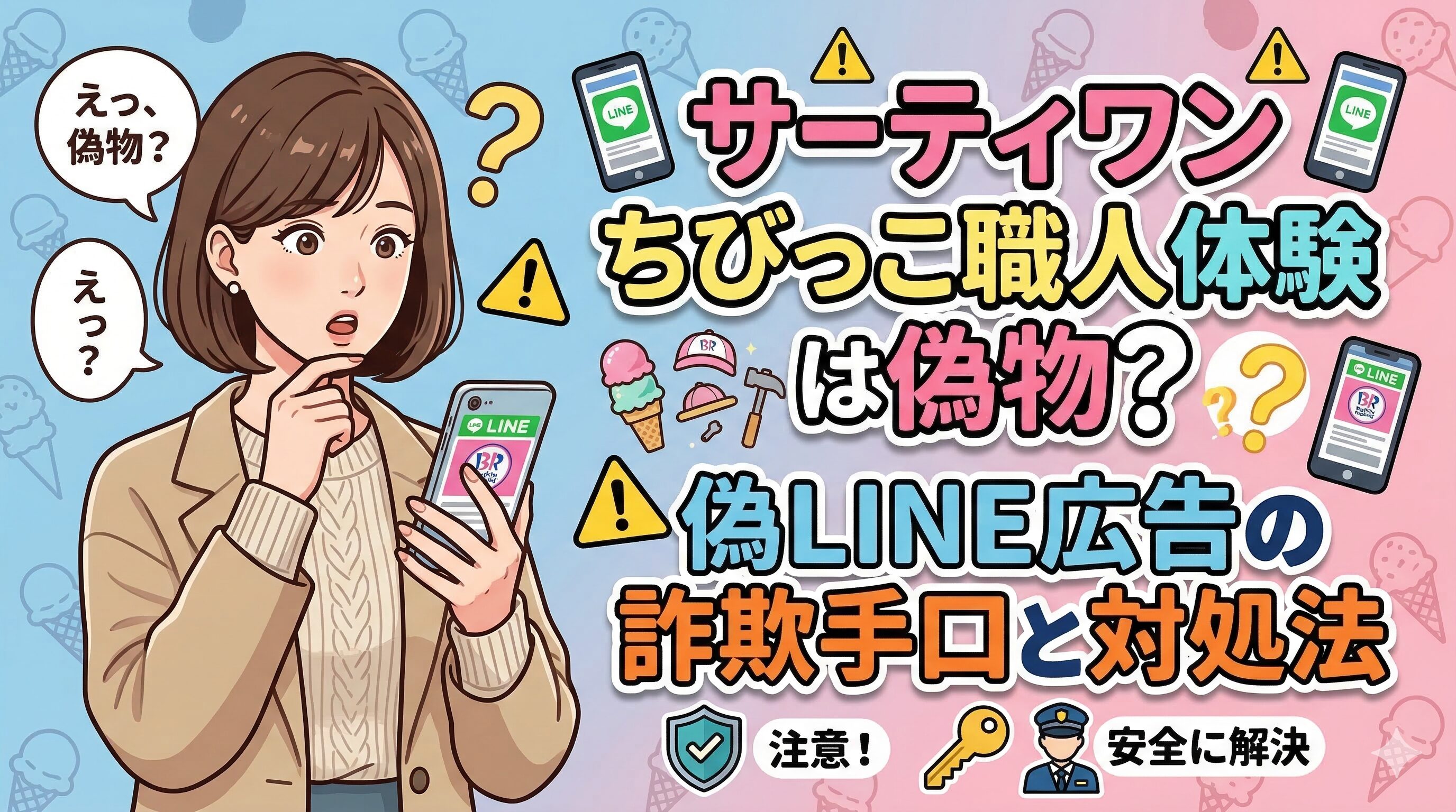 サーティワンちびっこ職人体験は偽物？偽LINE広告の詐欺手口と対処法