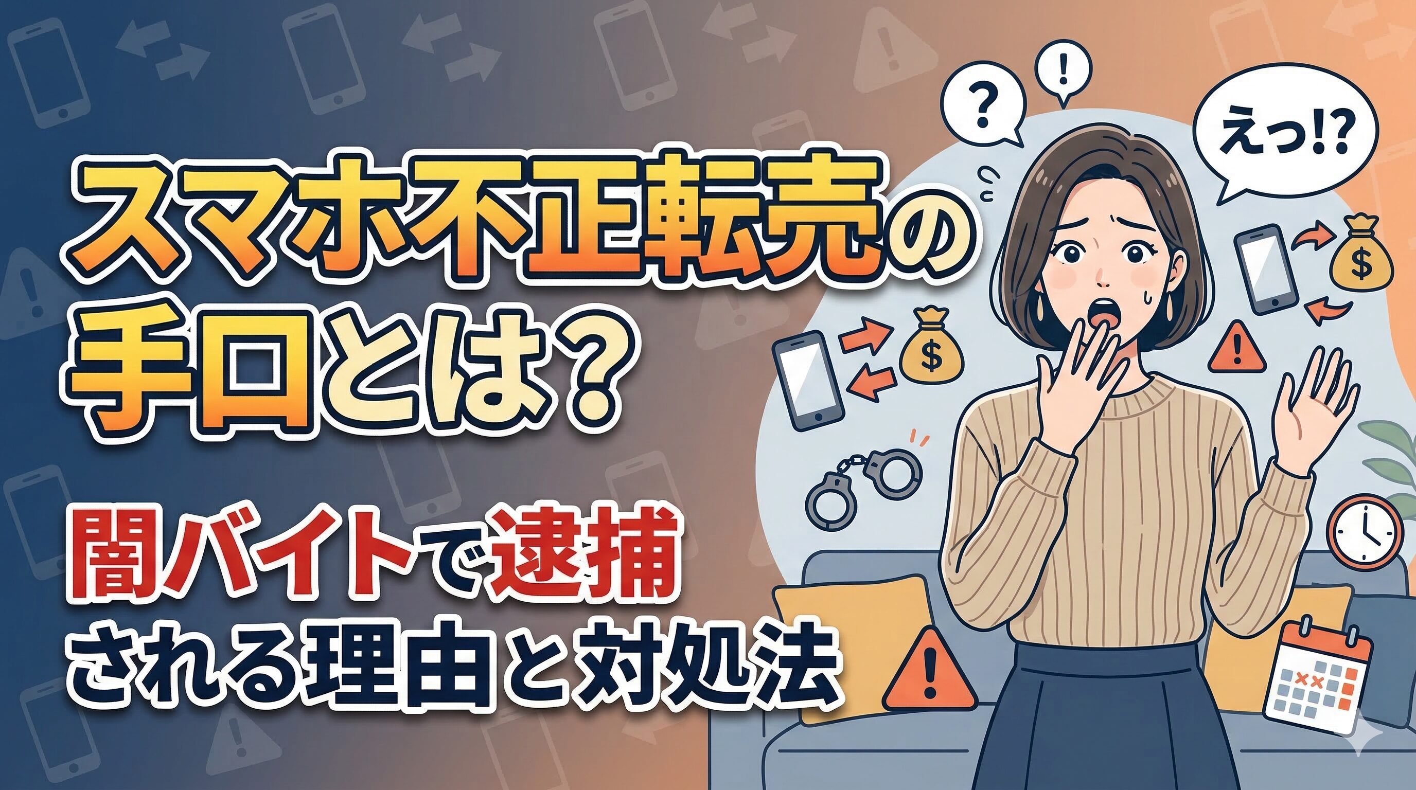 スマホ不正転売の手口とは？闇バイトで逮捕される理由と対処法