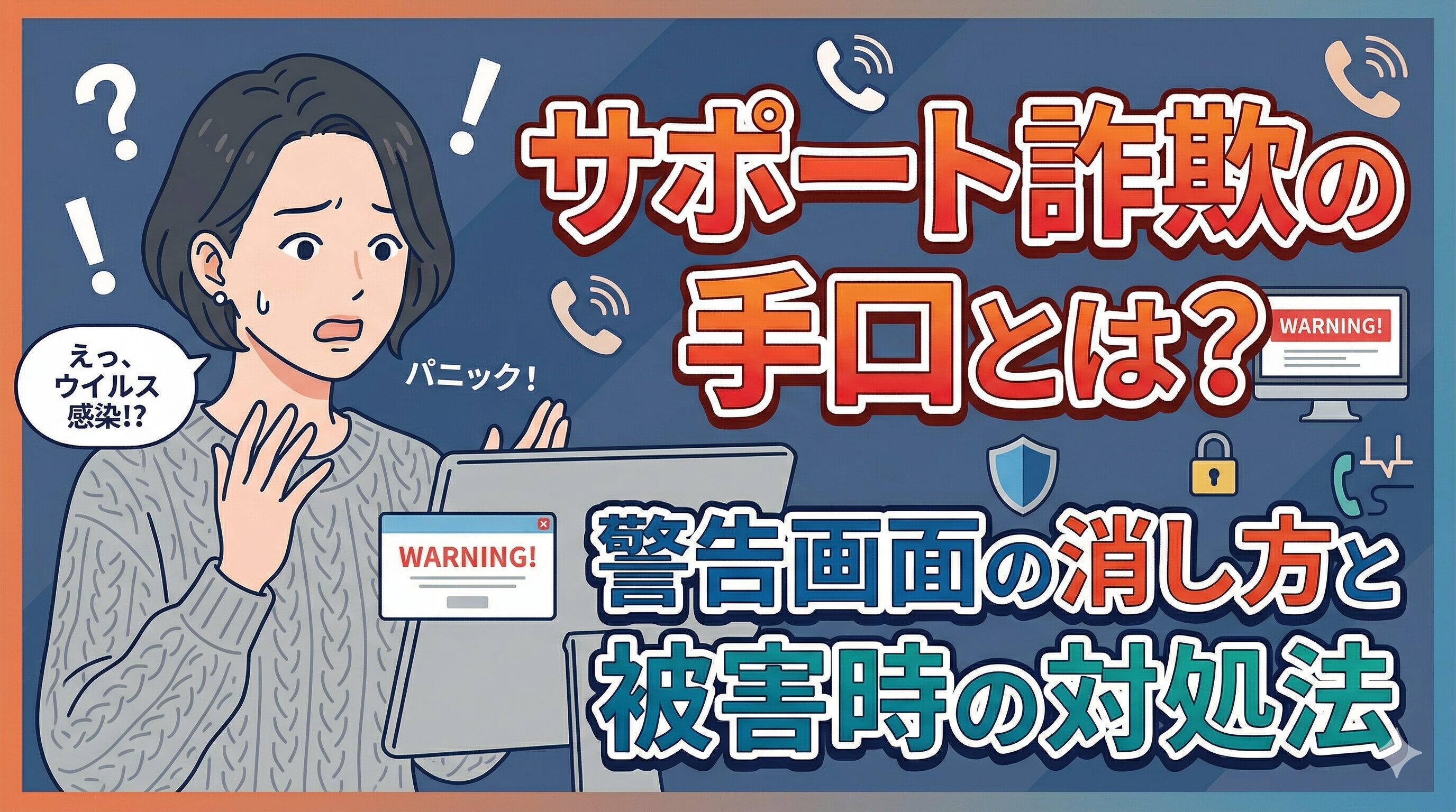 サポート詐欺の手口とは？警告画面の消し方と被害時の対処法
