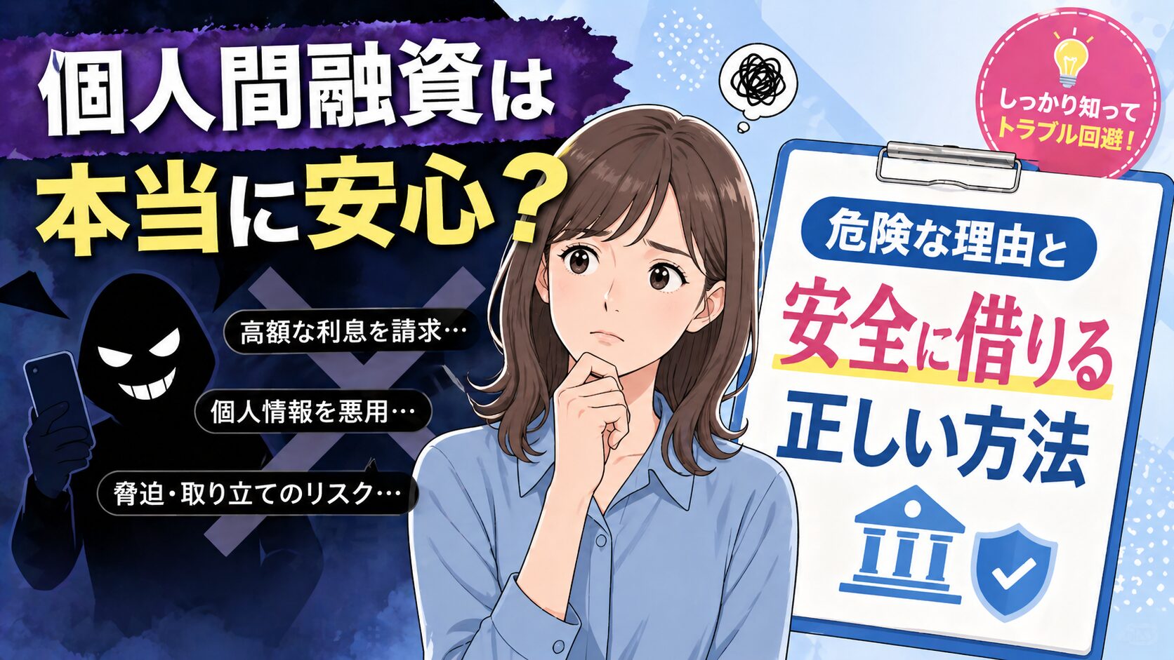 個人間融資は本当に安心？危険な理由と安全に借りる正しい方法
