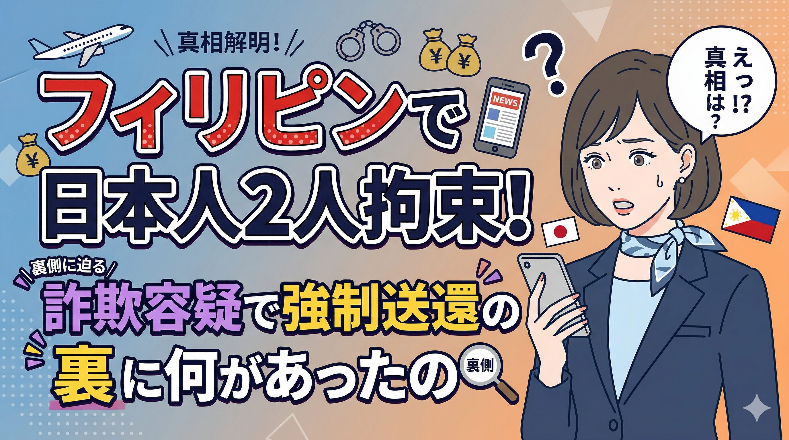 フィリピンで日本人2人拘束！詐欺容疑で強制送還の裏に何があったの？