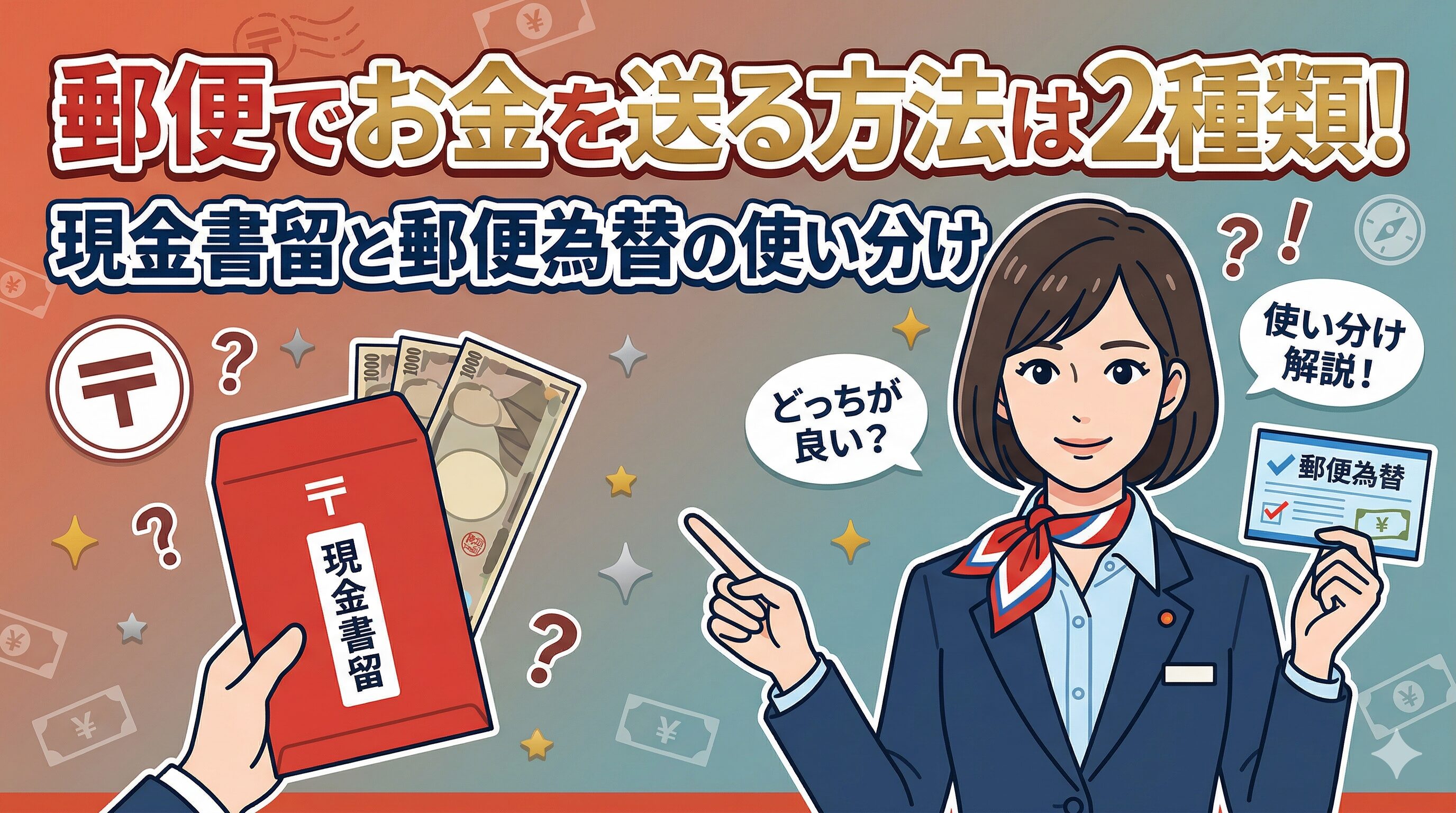 郵便でお金を送る方法は2種類！現金書留と郵便為替の使い分け