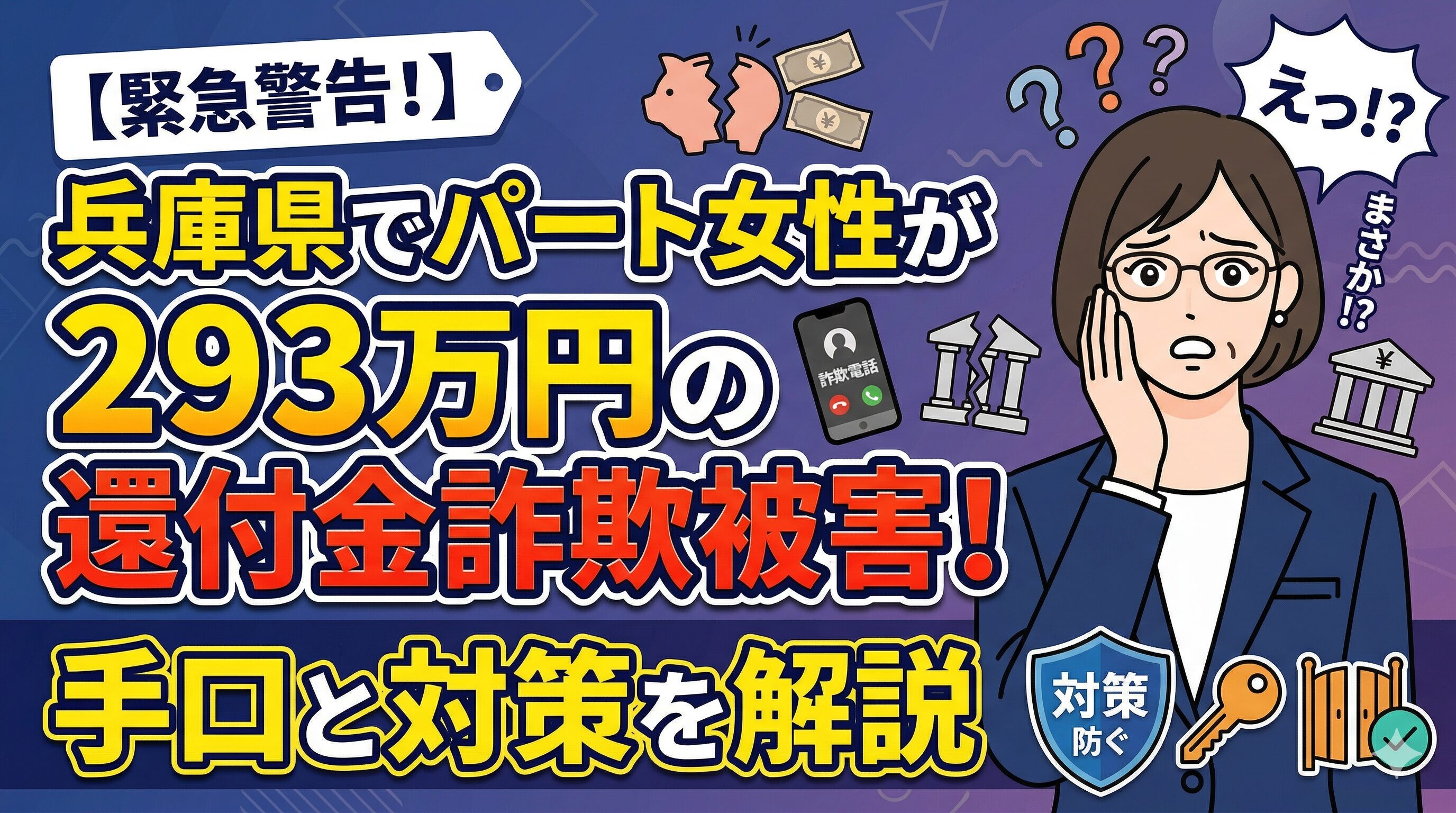 兵庫県でパート女性が293万円の還付金詐欺被害！手口と対策を解説