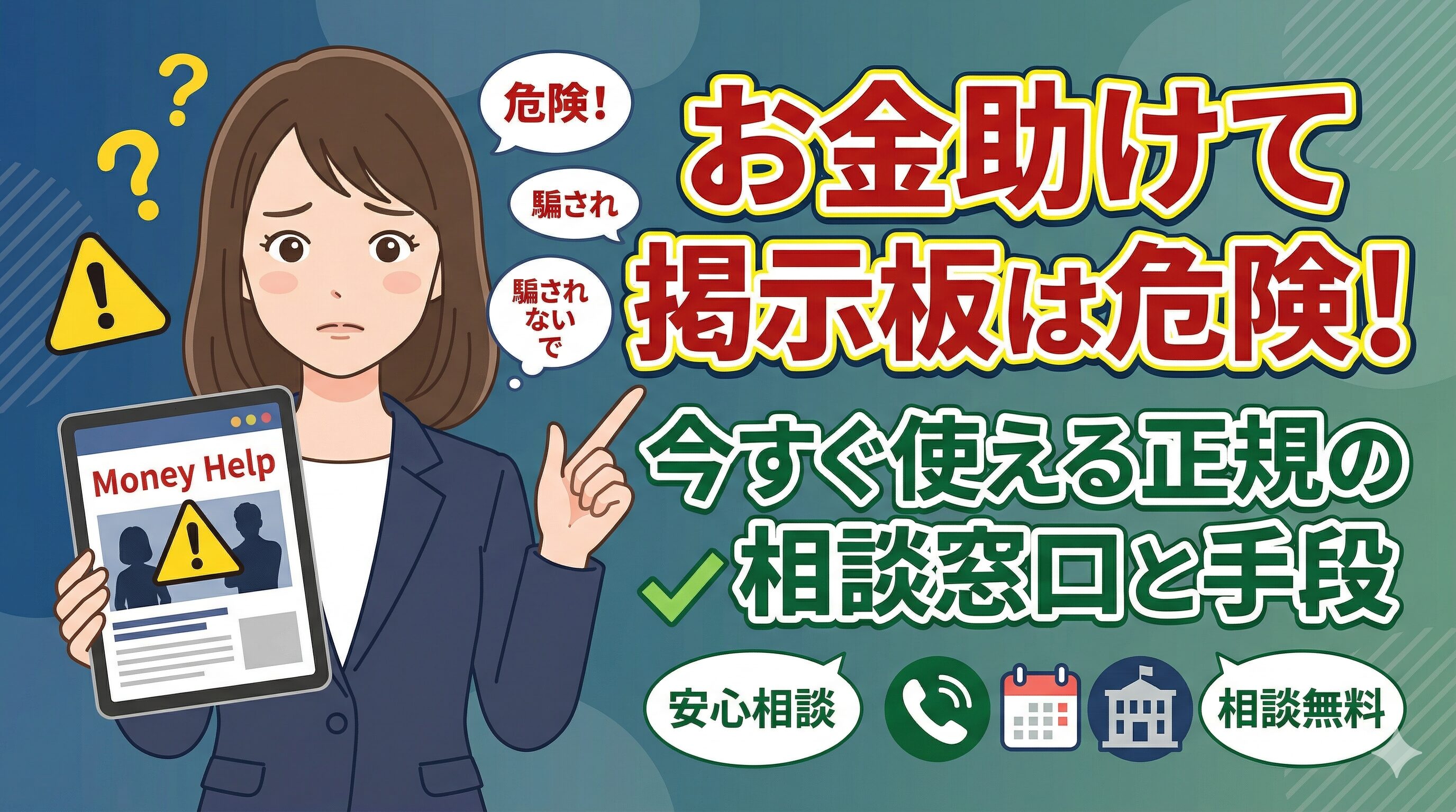 お金助けて掲示板は危険！今すぐ使える正規の相談窓口と手段