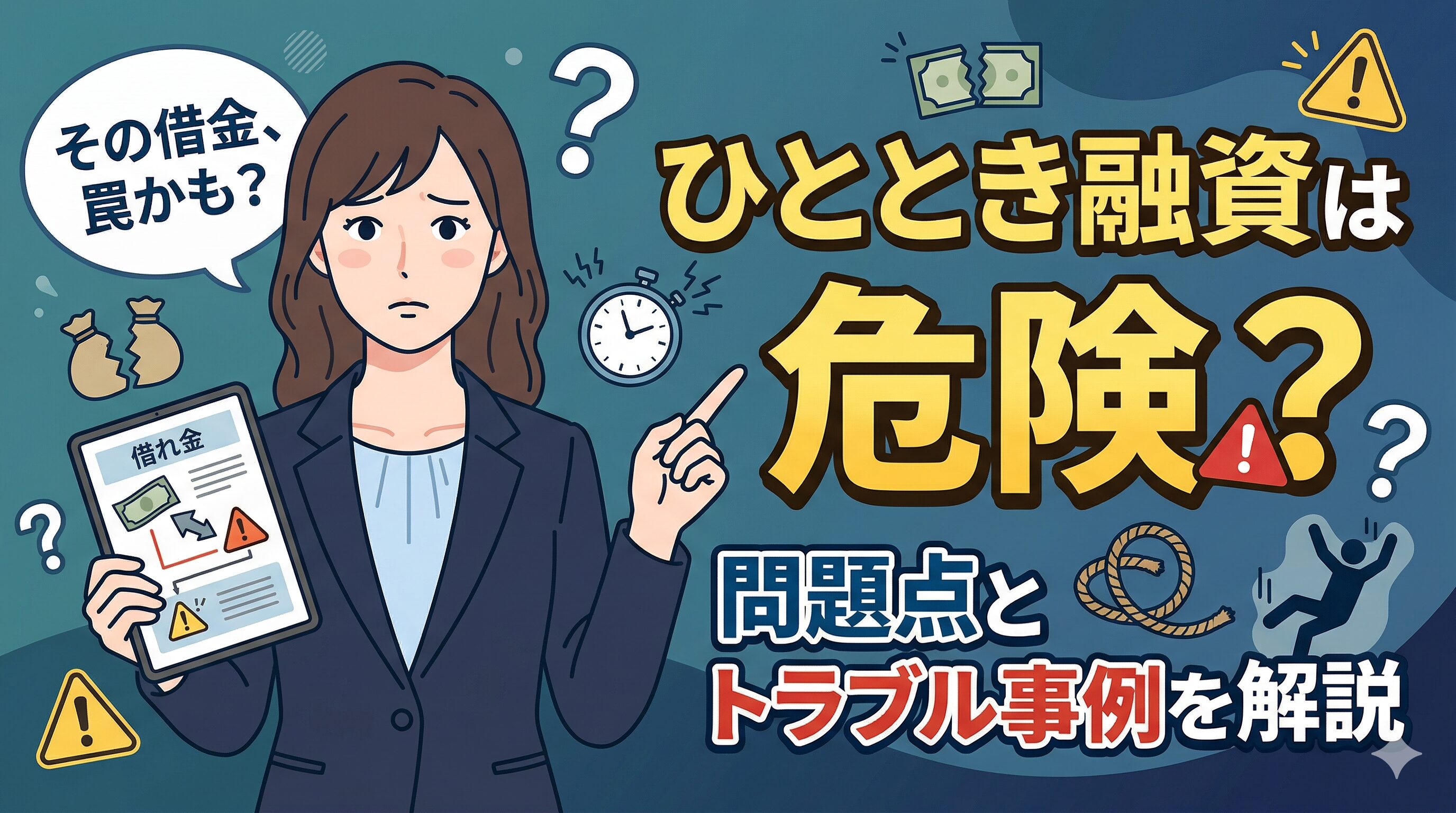 ひととき融資は危険？問題点とトラブル事例を解説