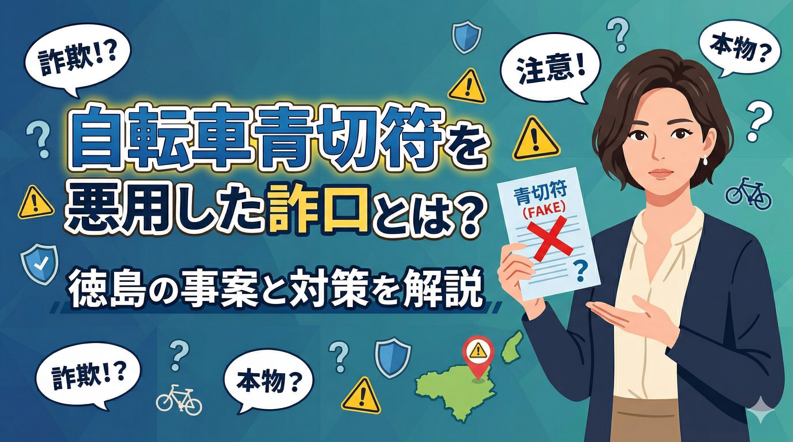 自転車青切符を悪用した詐欺の手口とは？徳島の事案と対策を解説