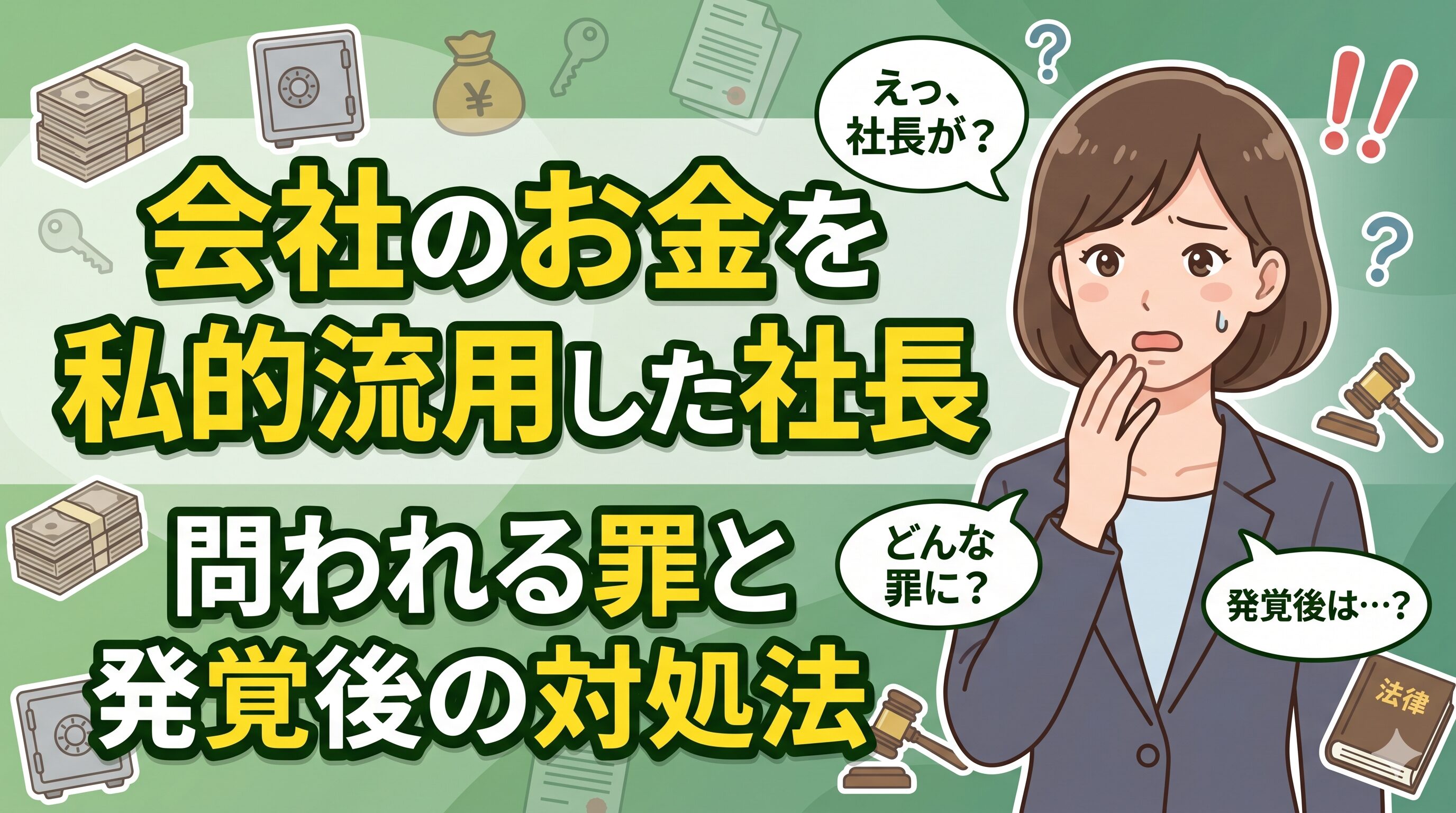 会社のお金を私的流用した社長が問われる罪と発覚後の対処法
