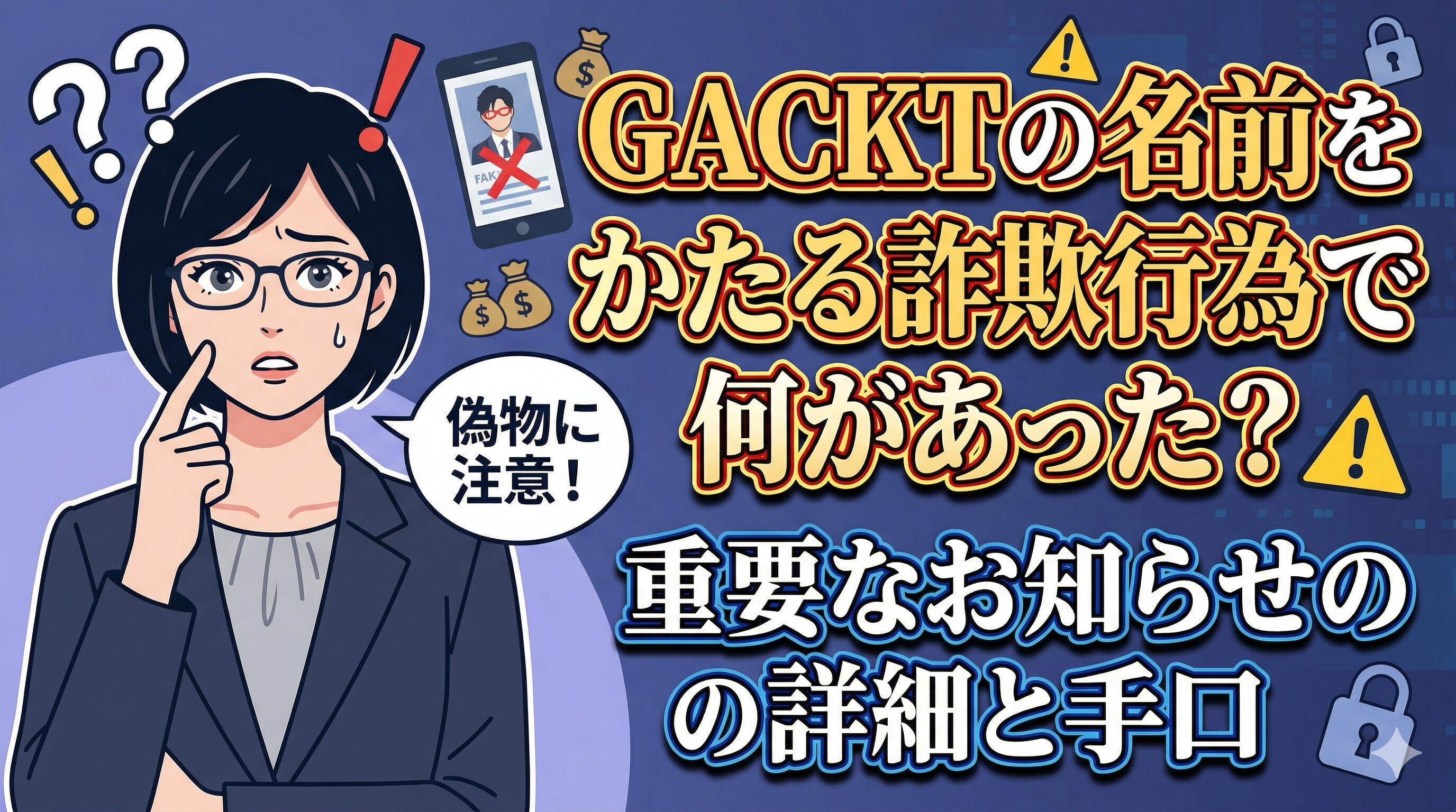 GACKTの名前をかたる詐欺行為で何があった？重要なお知らせの詳細と手口
