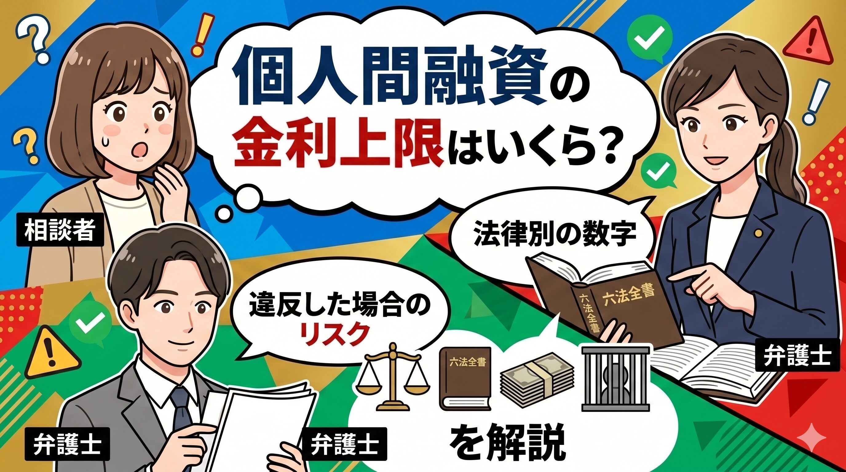 個人間融資の金利上限はいくら？法律別の数字と違反した場合のリスクを解説