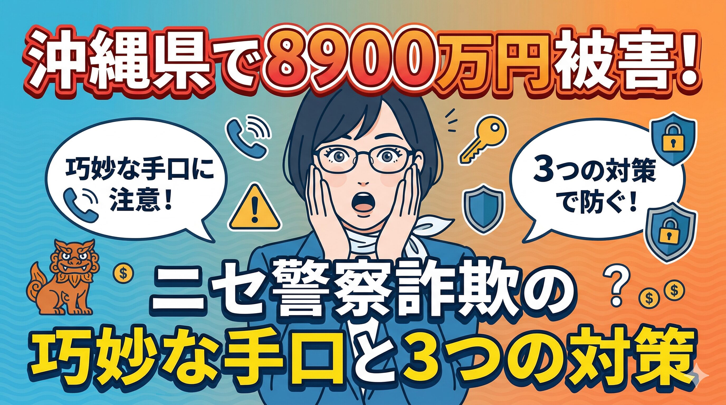 沖縄県で8900万円被害！ニセ警察詐欺の巧妙な手口と3つの対策