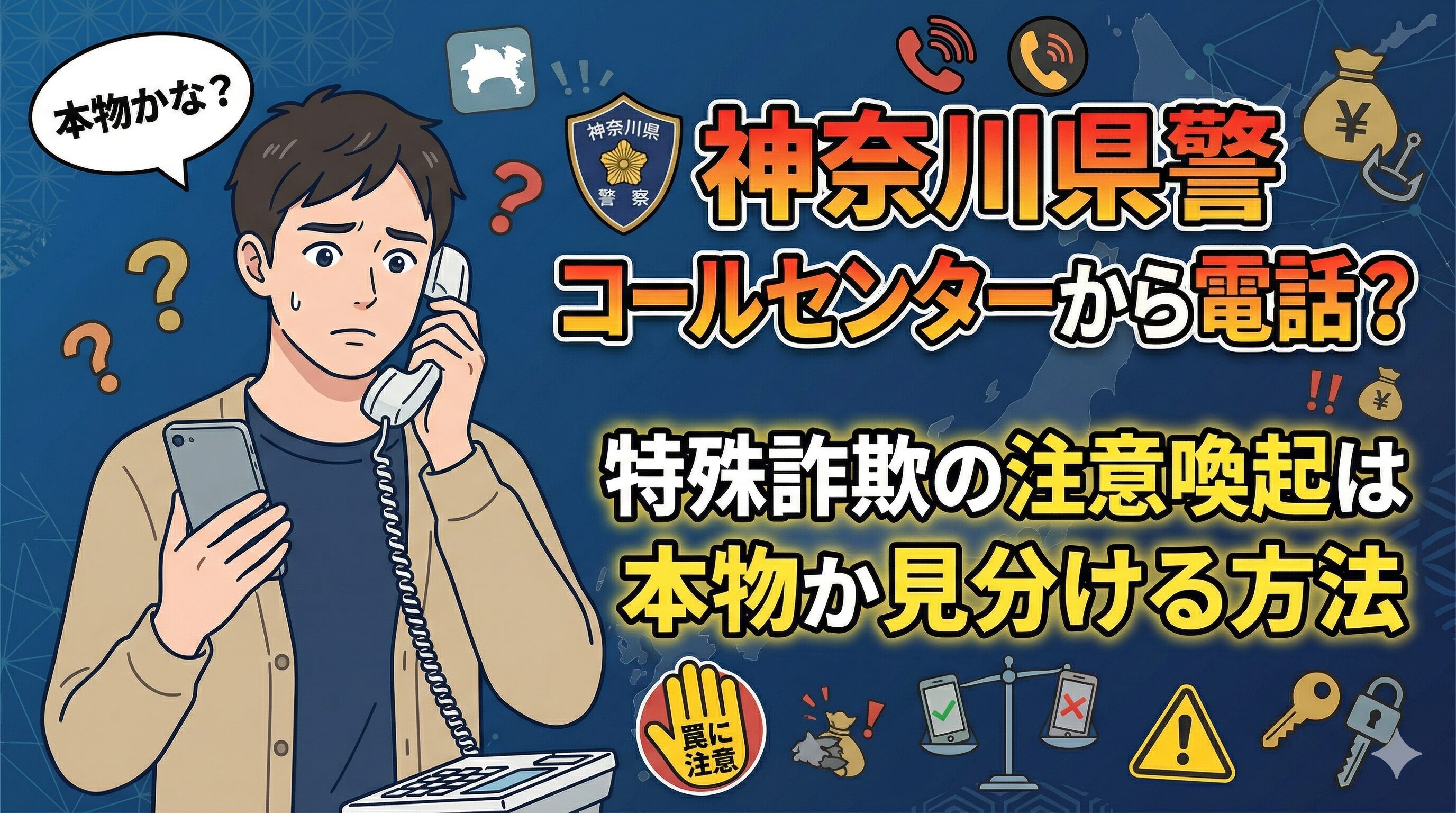 神奈川県警コールセンターから電話？特殊詐欺の注意喚起は本物か見分ける方法