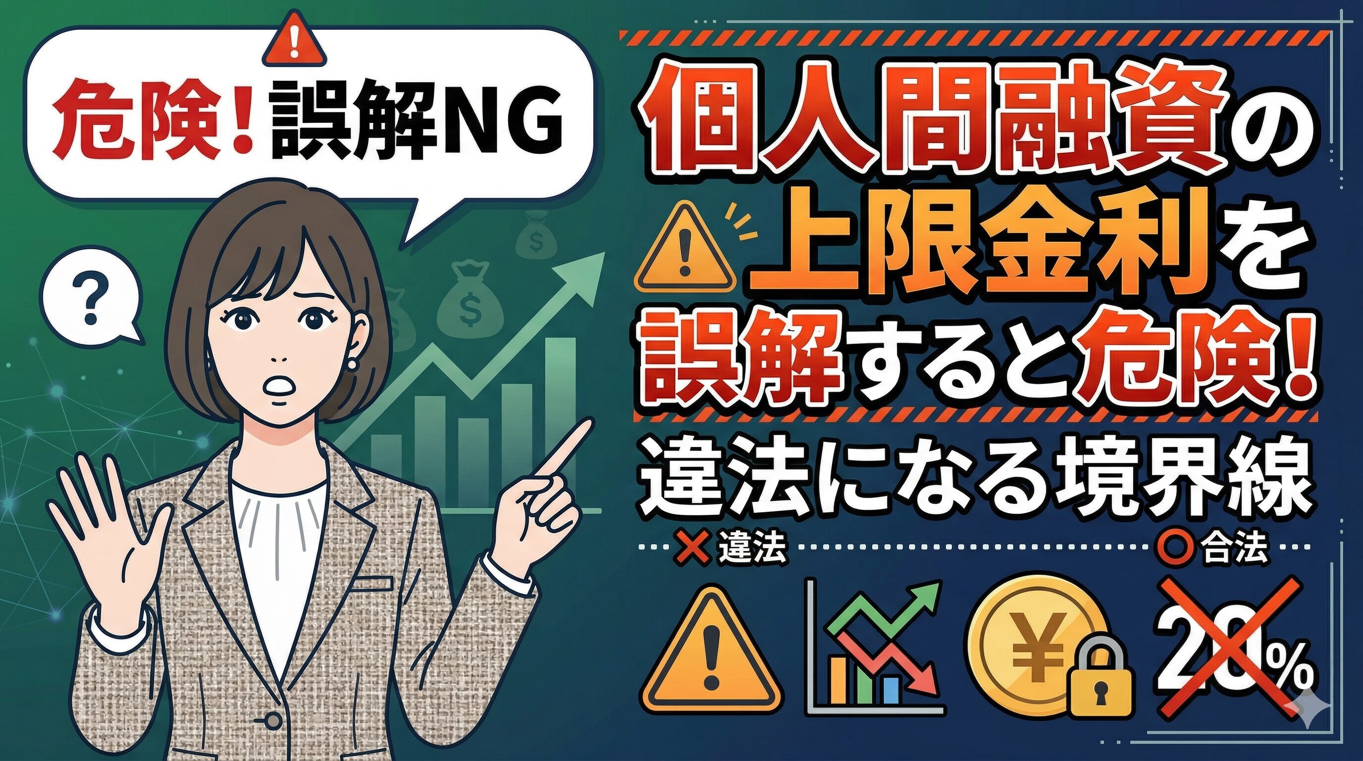 個人間融資の上限金利を誤解すると危険！違法になる境界線
