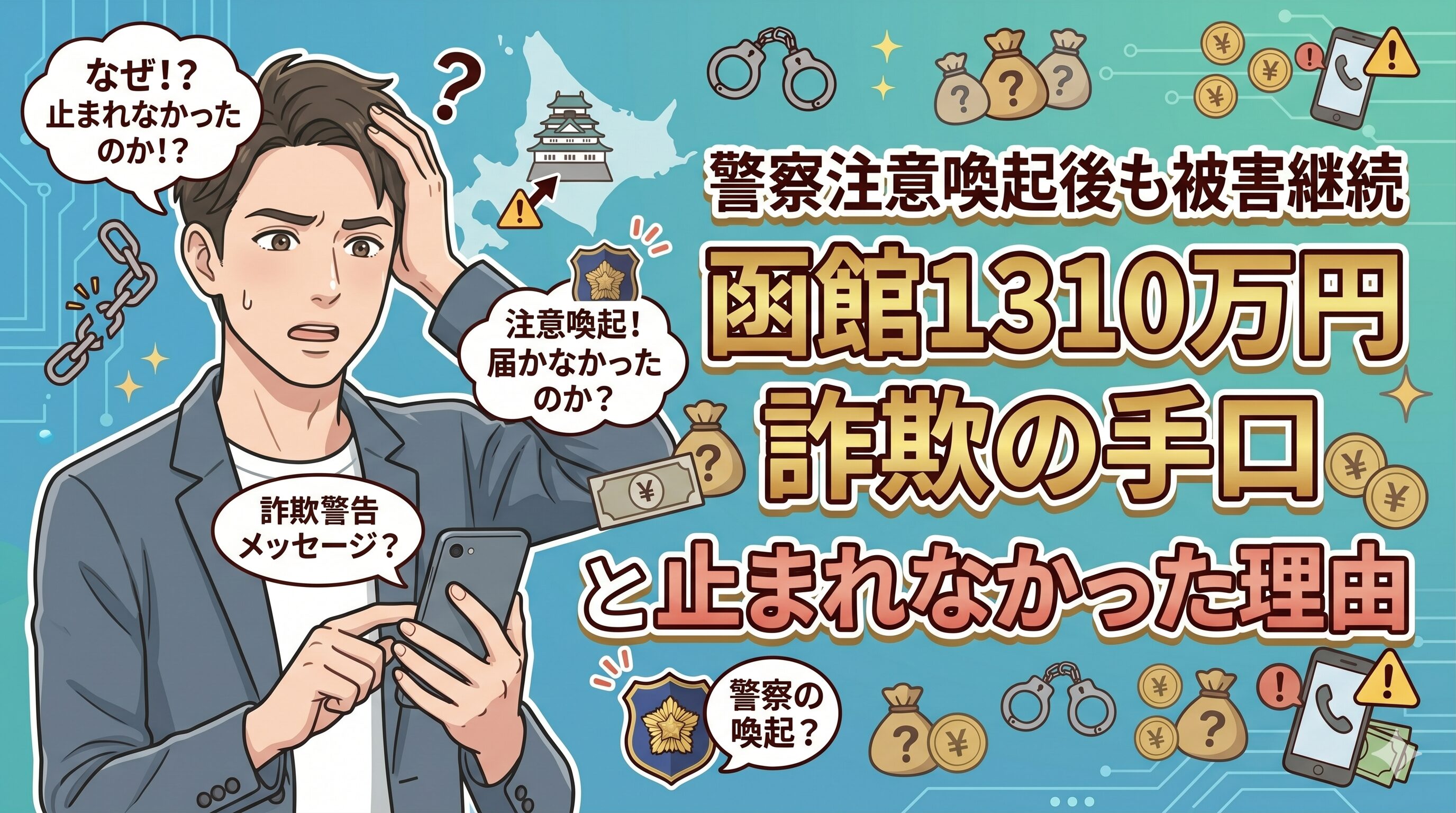 警察注意喚起後も被害継続　函館1310万円詐欺の手口と止まれなかった理由