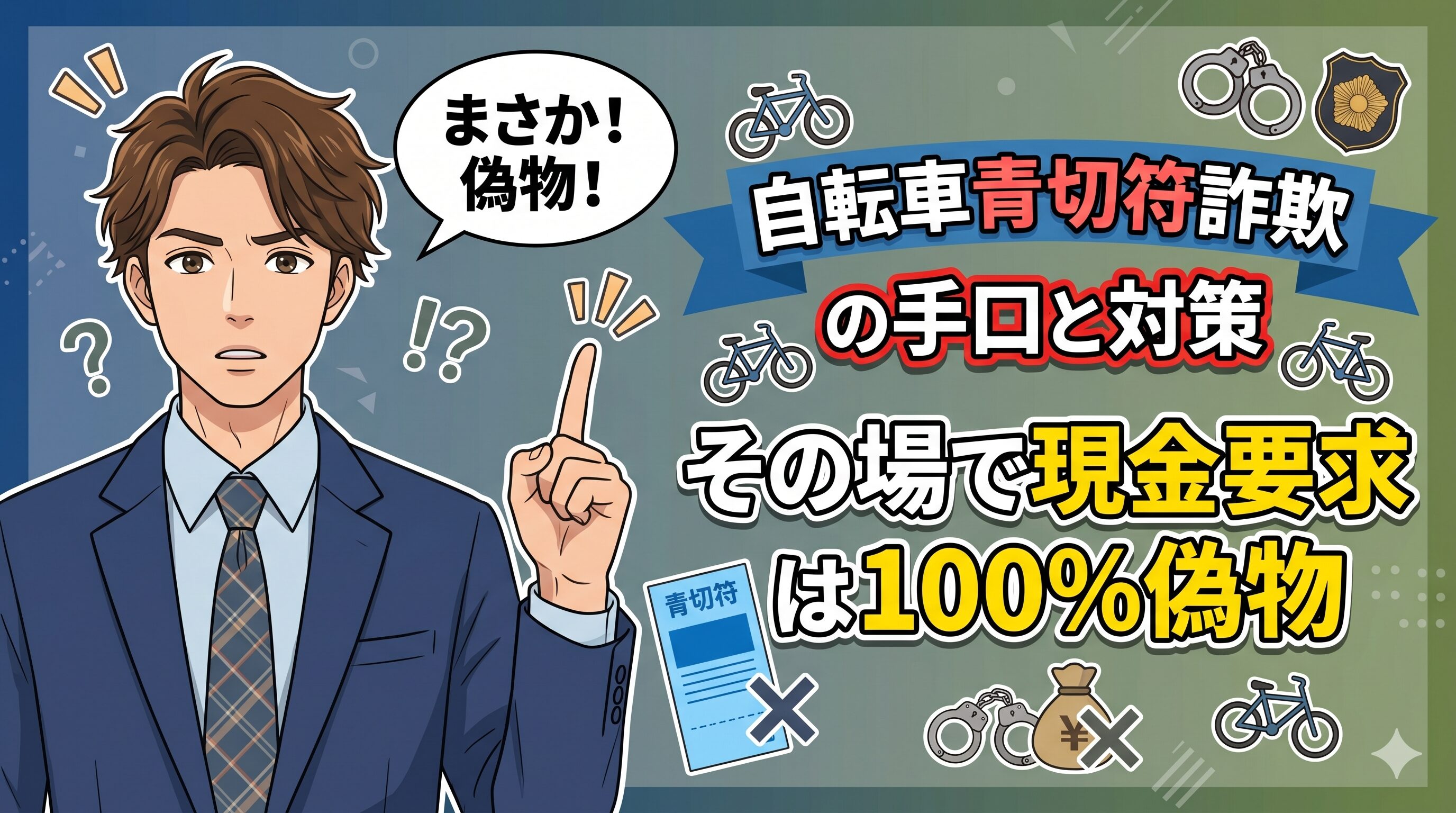 自転車青切符詐欺の手口と対策｜その場で現金要求は100%偽物