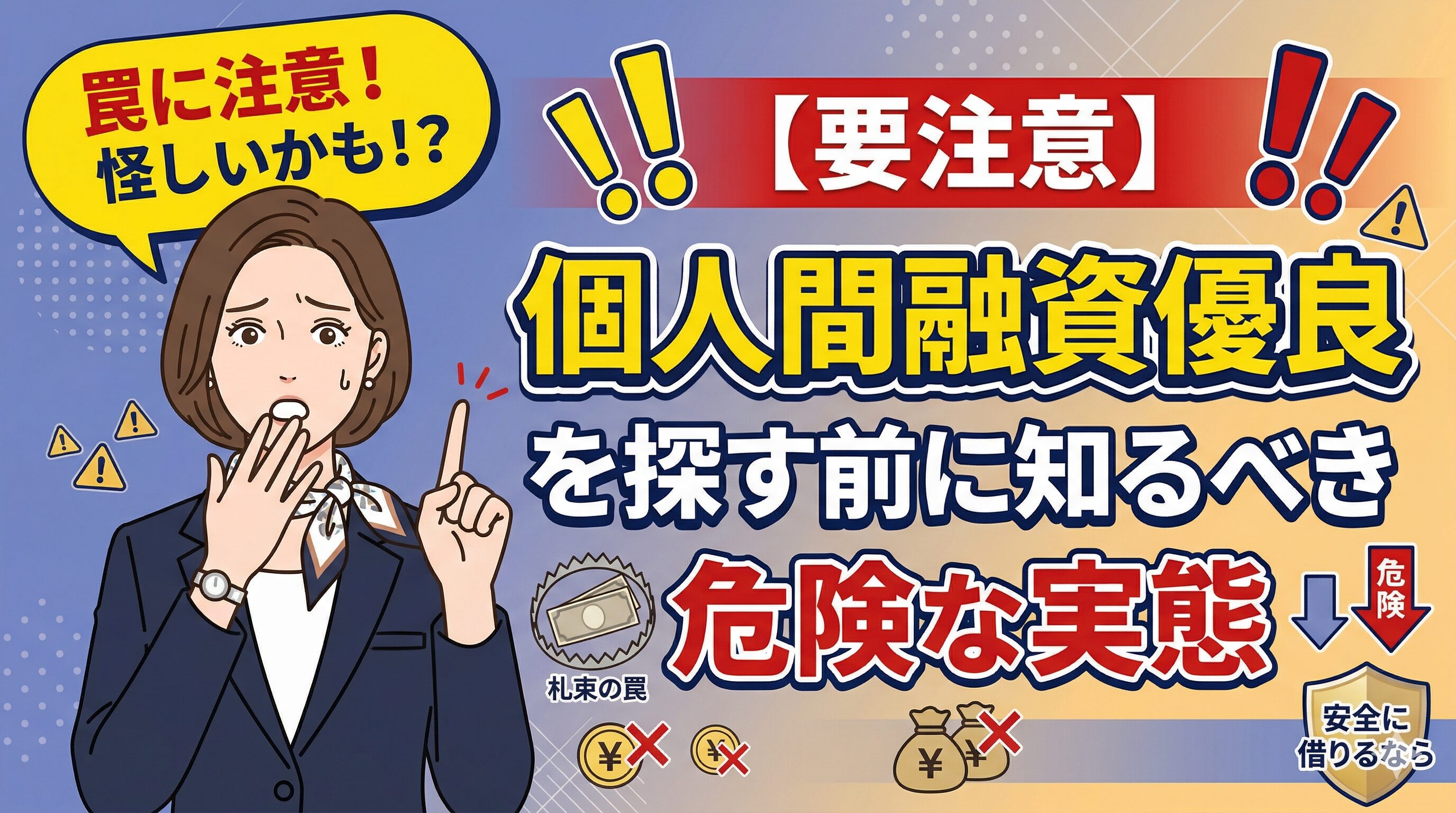 【要注意】個人間融資優良を探す前に知るべき危険な実態
