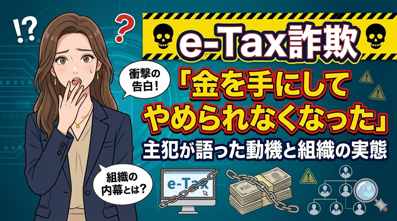 e-Tax詐欺「金を手にしてやめられなくなった」主犯が語った動機と組織の実態