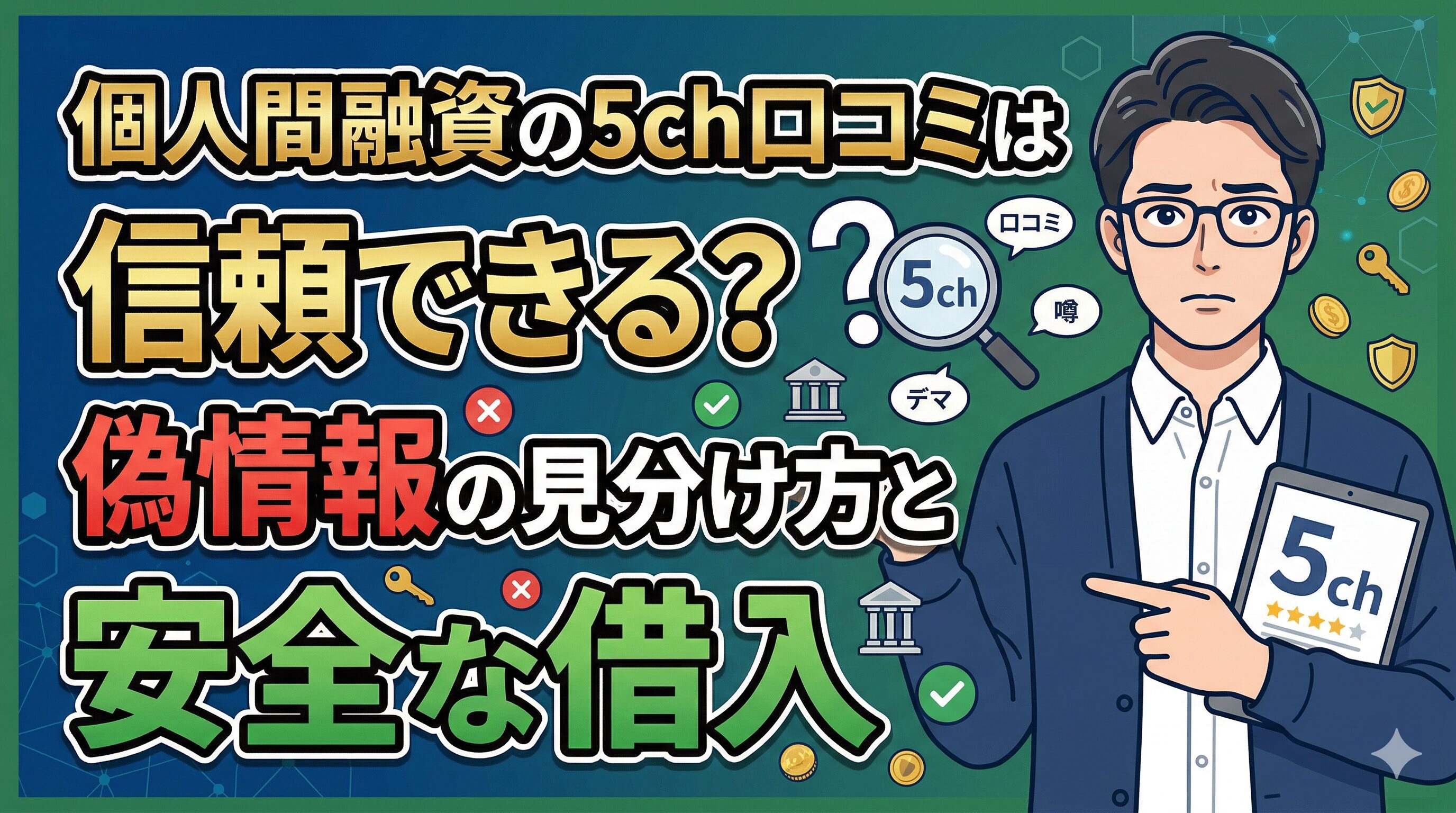 個人間融資の5ch口コミは信頼できる？偽情報の見分け方と安全な借入