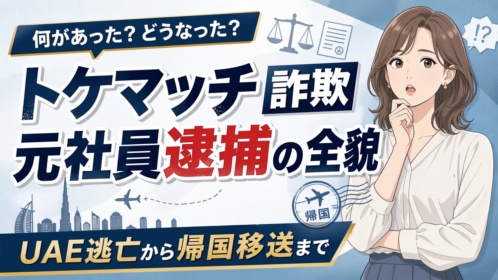 トケマッチ詐欺・元社員逮捕の全貌｜UAE逃亡から帰国移送まで