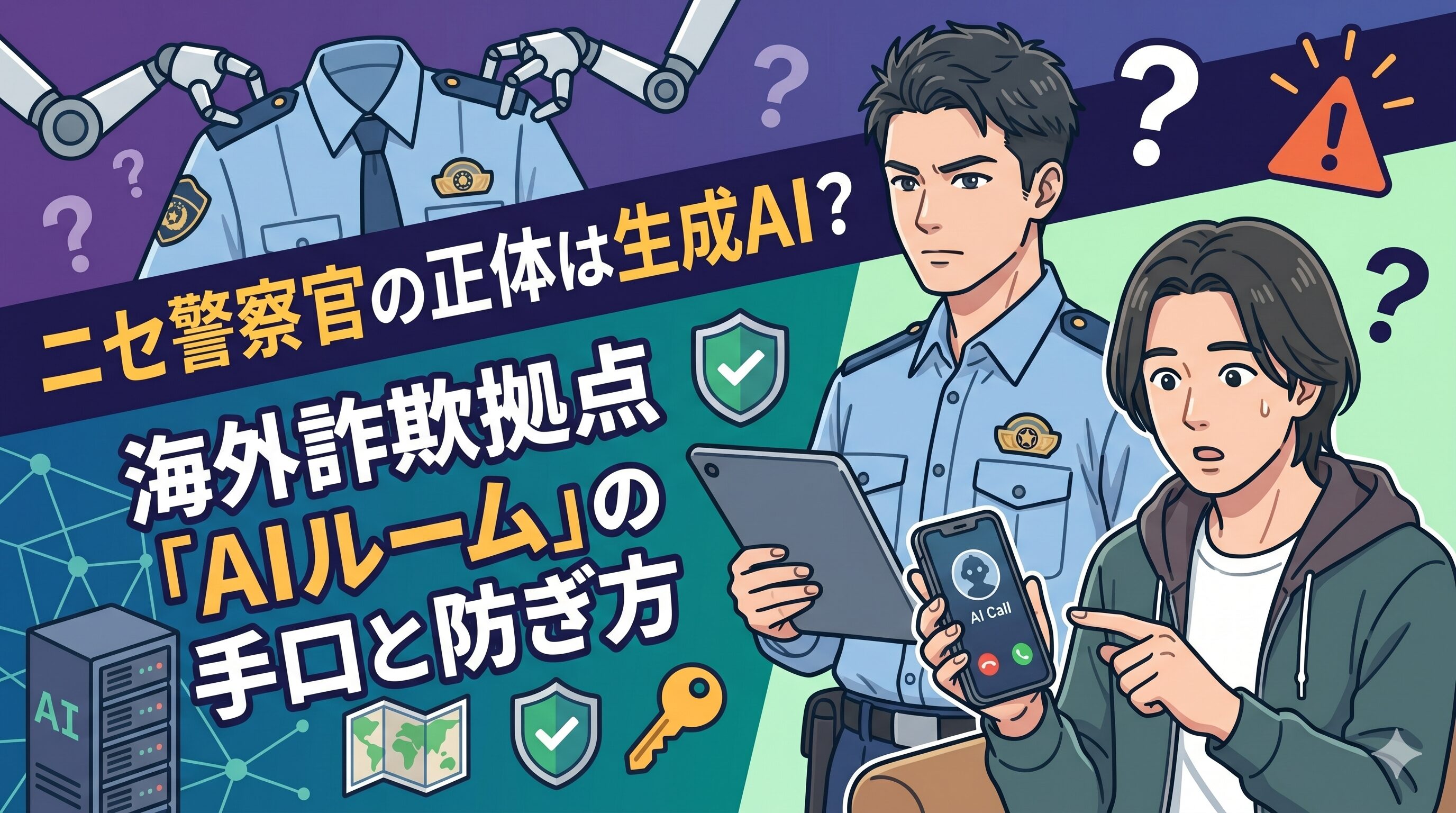ニセ警察官の正体は生成AI？海外詐欺拠点「AIルーム」の手口と防ぎ方