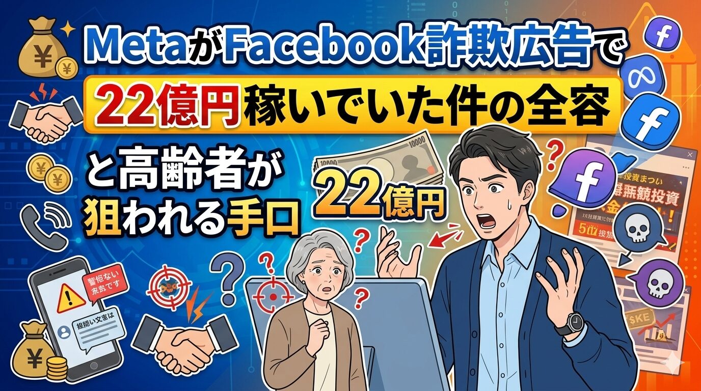 MetaがFacebook詐欺広告で22億円稼いでいた件の全容と高齢者が狙われる手口