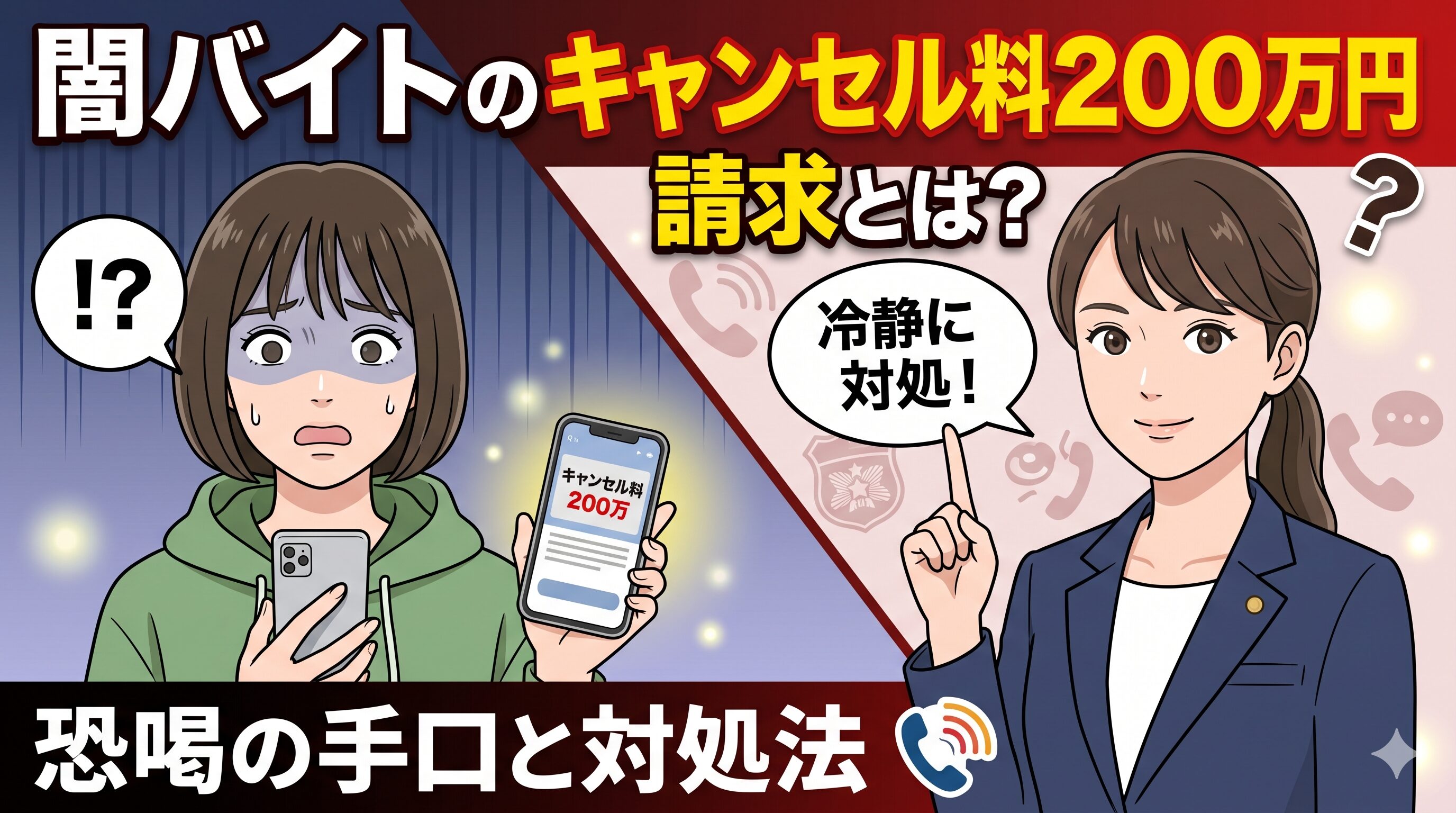 闇バイトのキャンセル料200万円請求とは？恐喝の手口と対処法