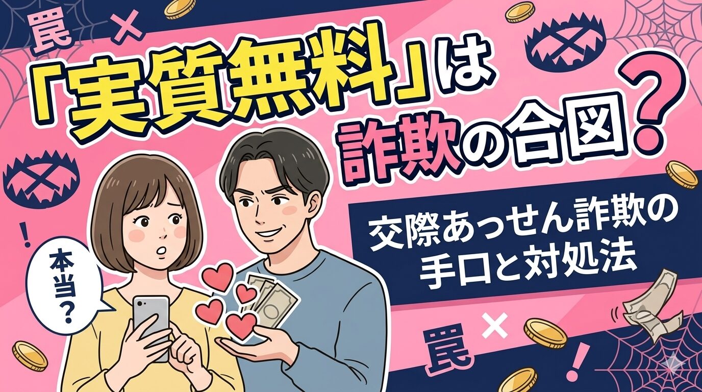 「実質無料」は詐欺の合図？交際あっせん詐欺の手口と対処法
