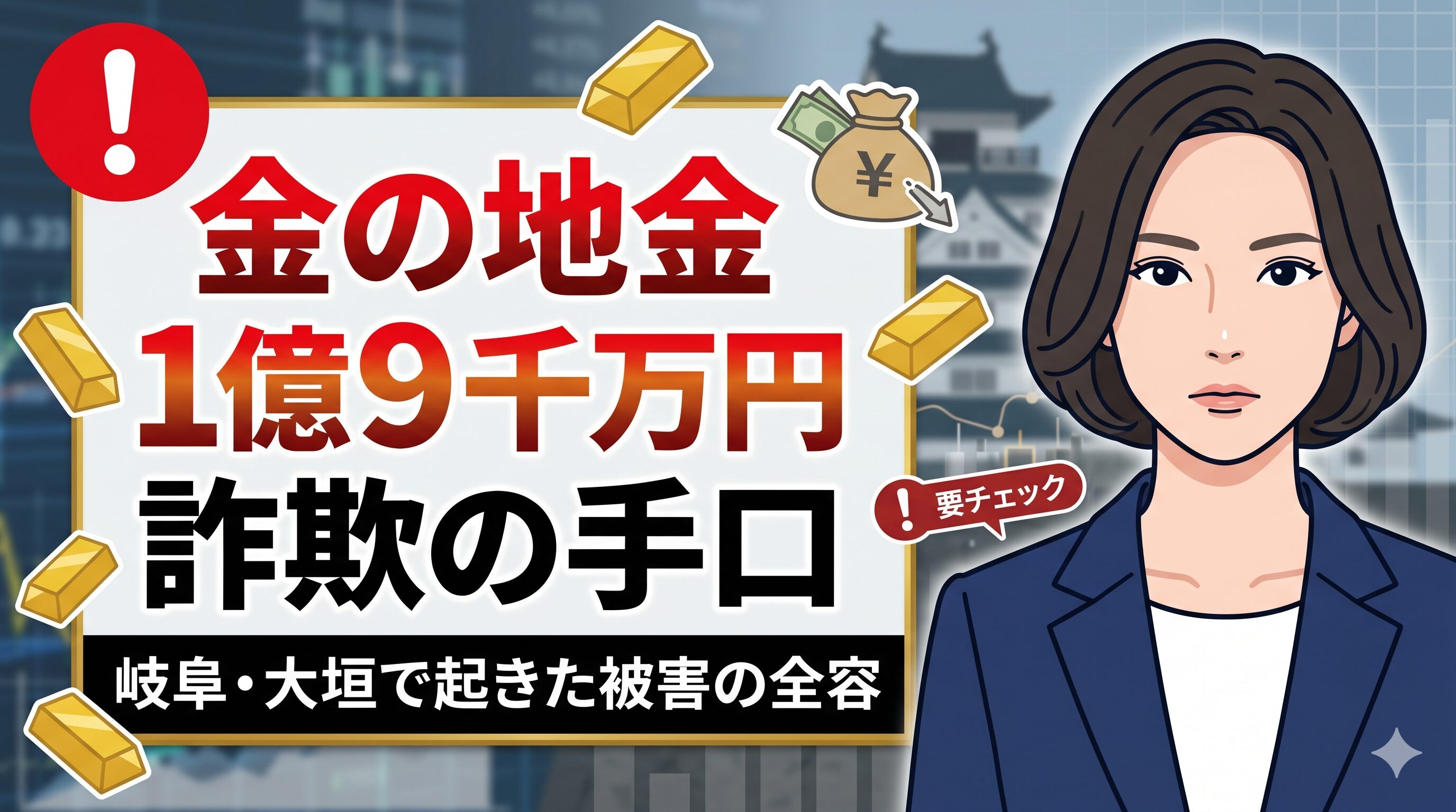 金の地金1億9千万円詐欺の手口｜岐阜・大垣で起きた被害の全容
