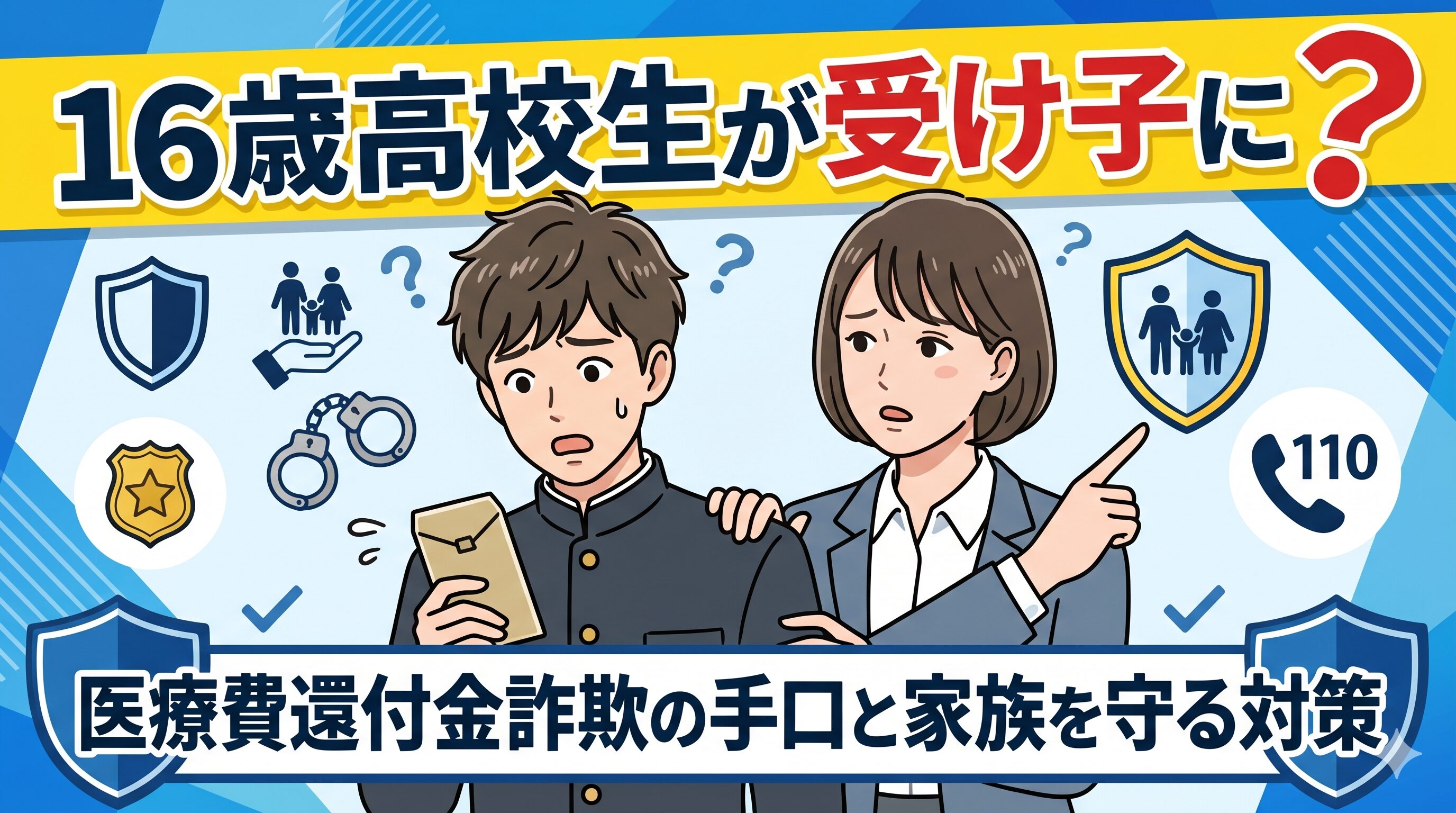 16歳高校生が受け子に？医療費還付金詐欺の手口と家族を守る対策