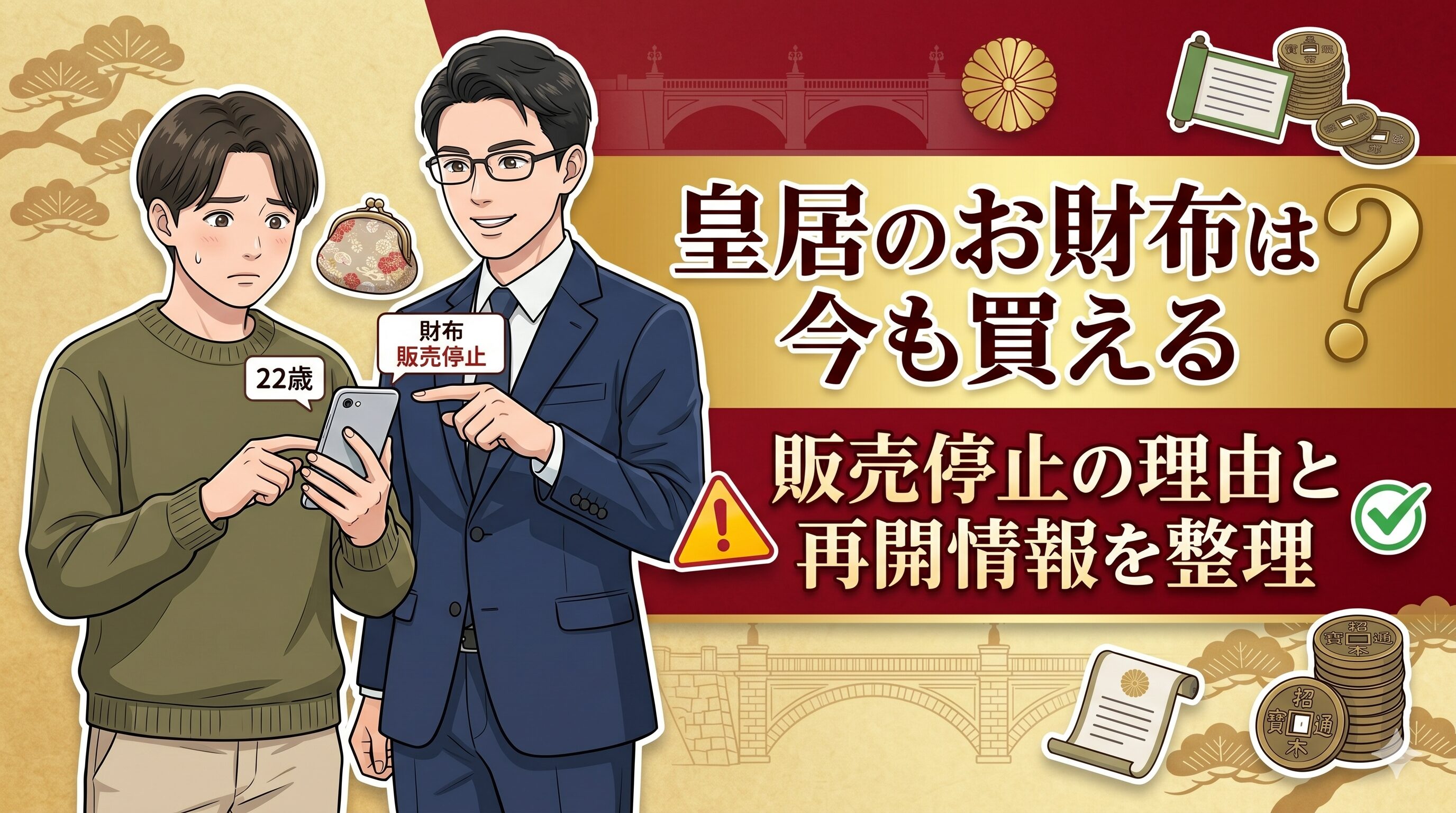 皇居のお財布は今も買える？販売停止の理由と再開情報を整理