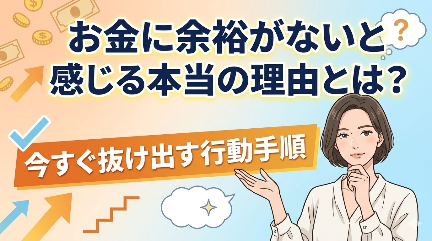 お金に余裕がないと感じる本当の理由とは？今すぐ抜け出す行動手順