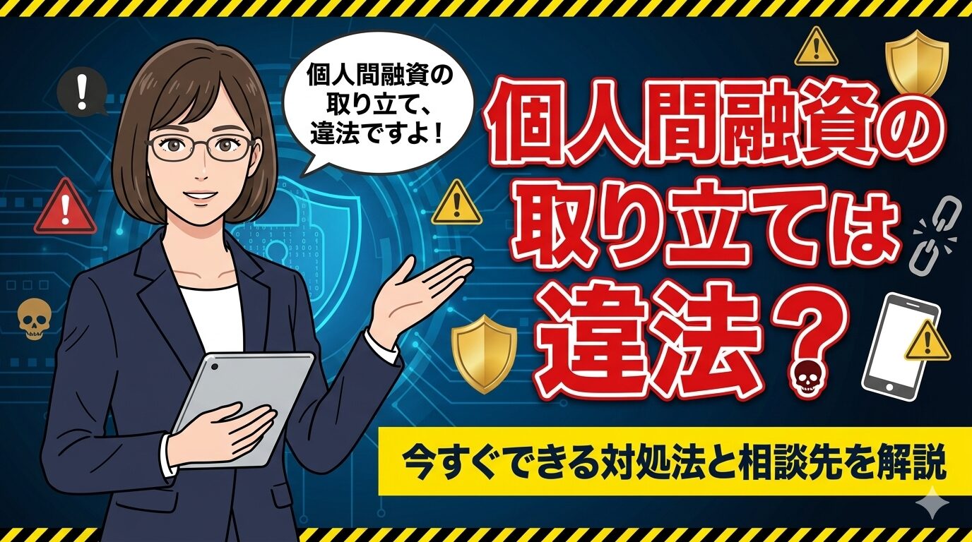 個人間融資の取り立ては違法？今すぐできる対処法と相談先を解説