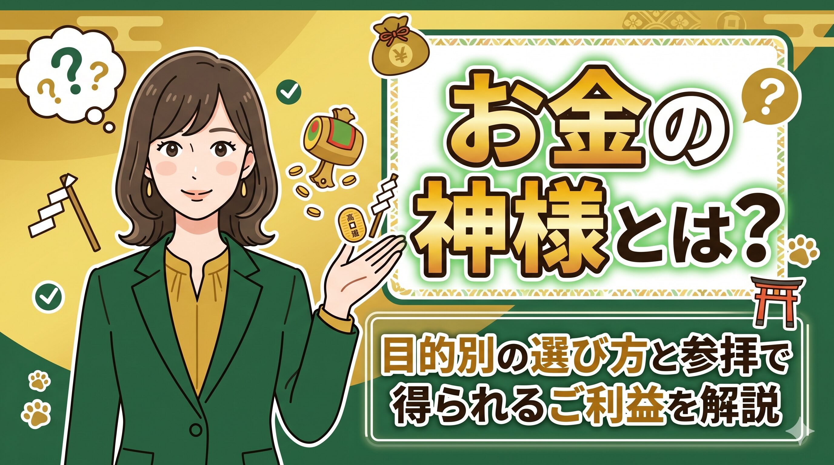 お金の神様とは？目的別の選び方と参拝で得られるご利益を解説
