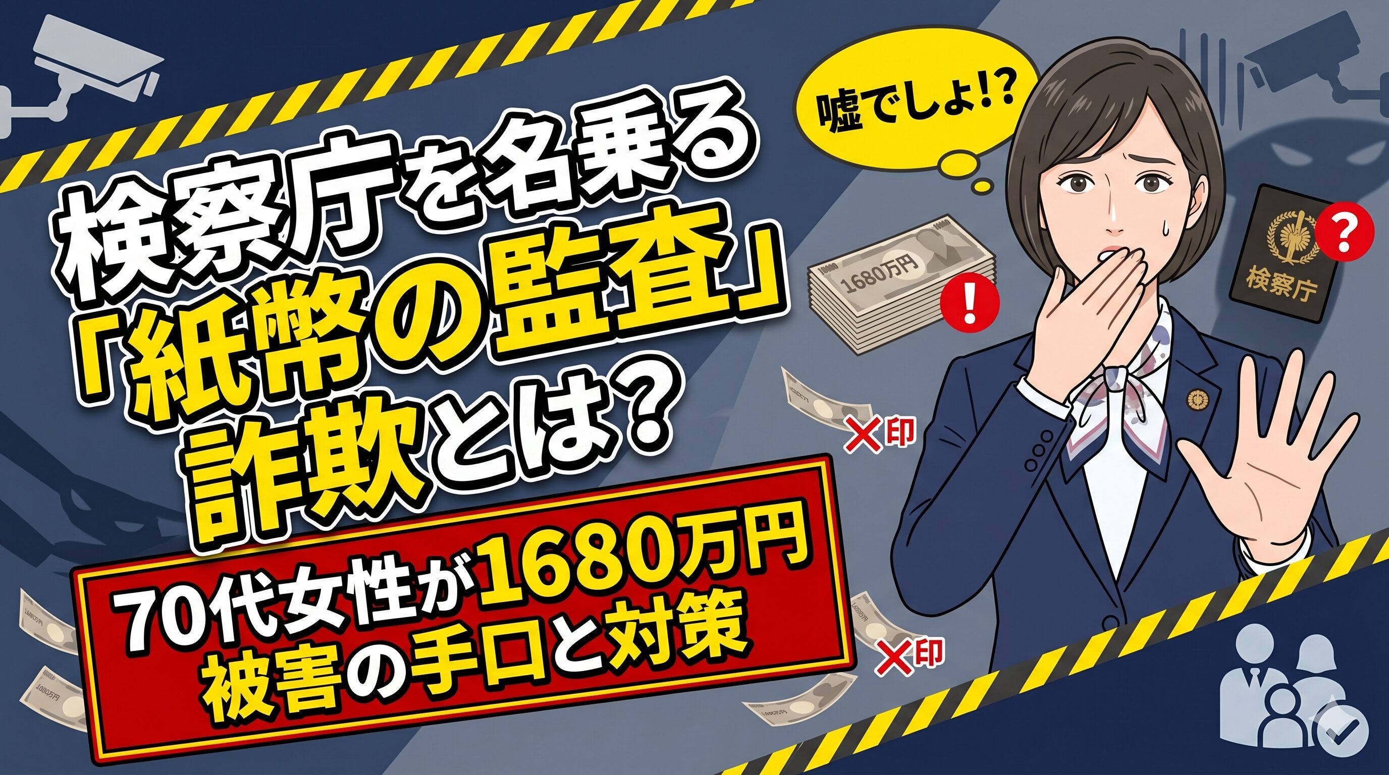 検察庁を名乗る「紙幣の監査」詐欺とは？70代女性が1680万円被害の手口と対策
