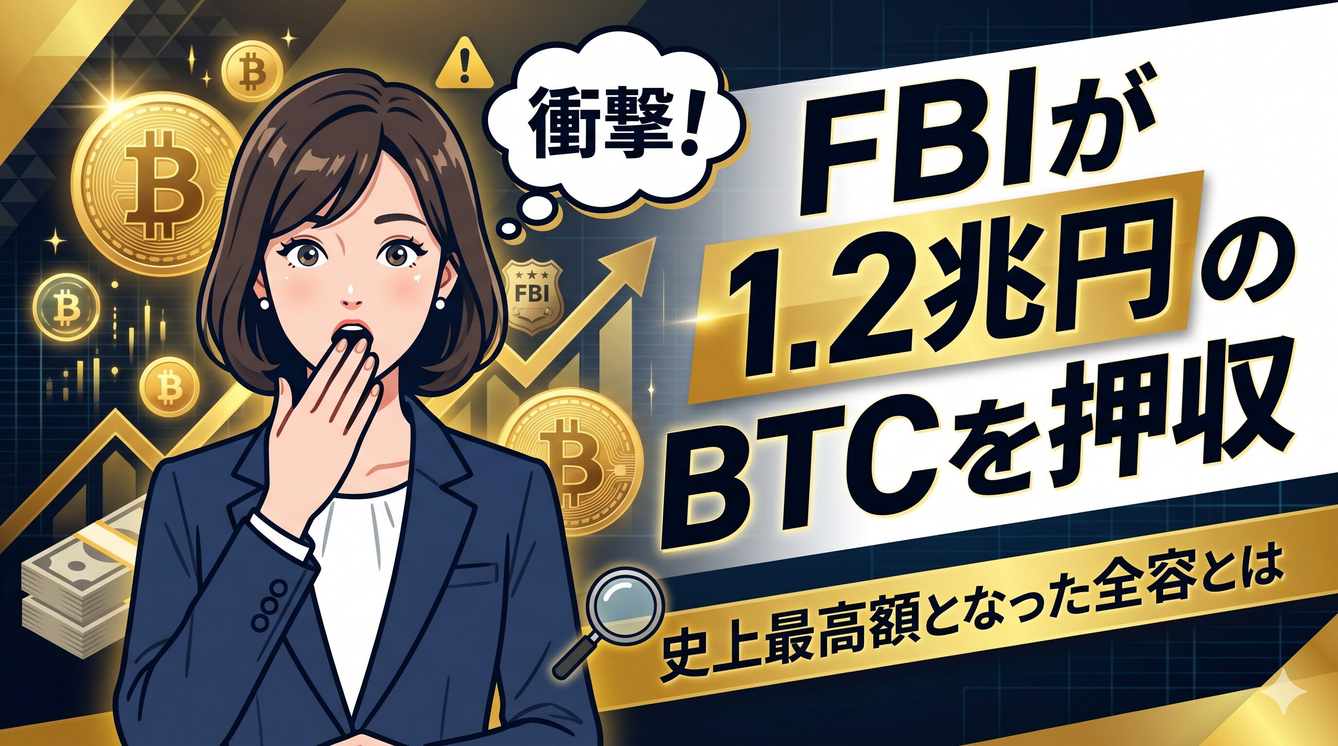 FBIが1.2兆円のBTCを押収｜史上最高額となった全容とは