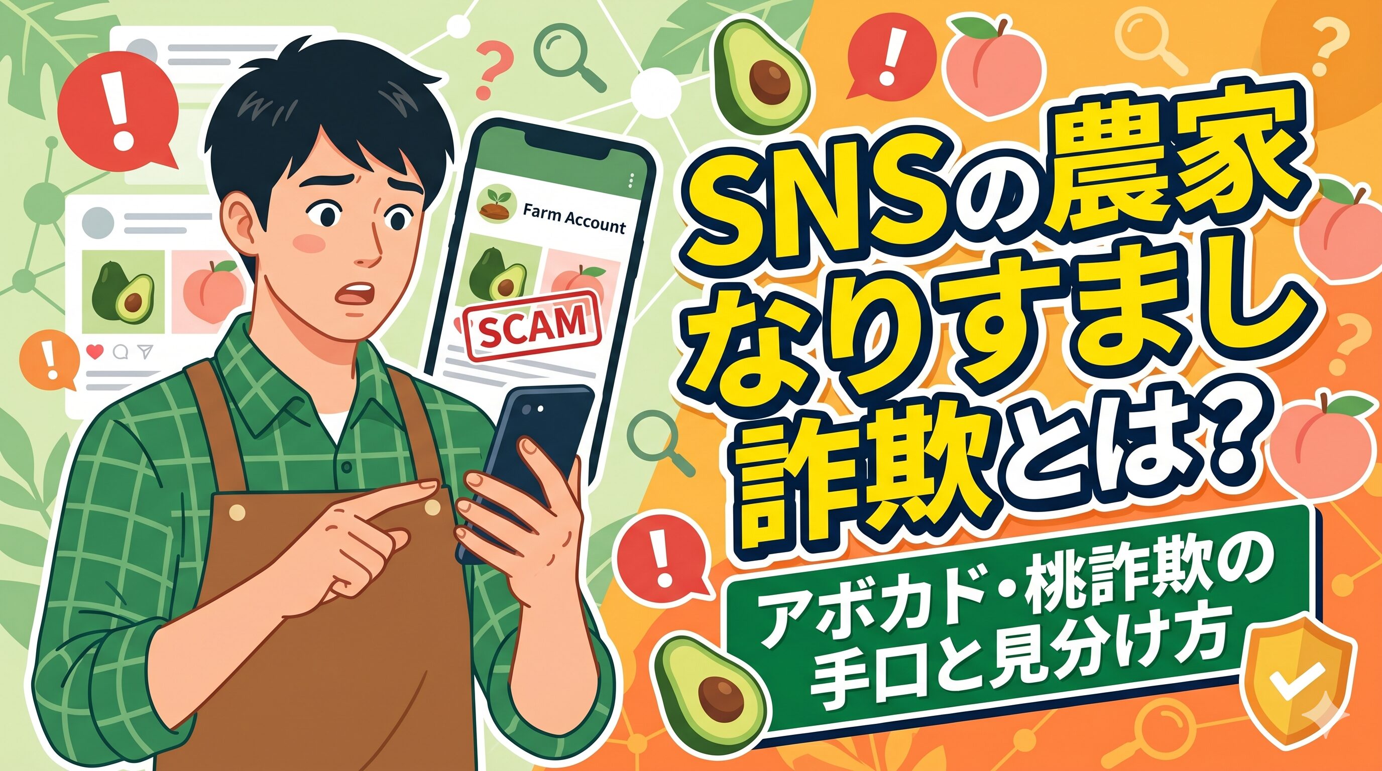 SNSの農家なりすまし詐欺とは？アボカド・桃詐欺の手口と見分け方