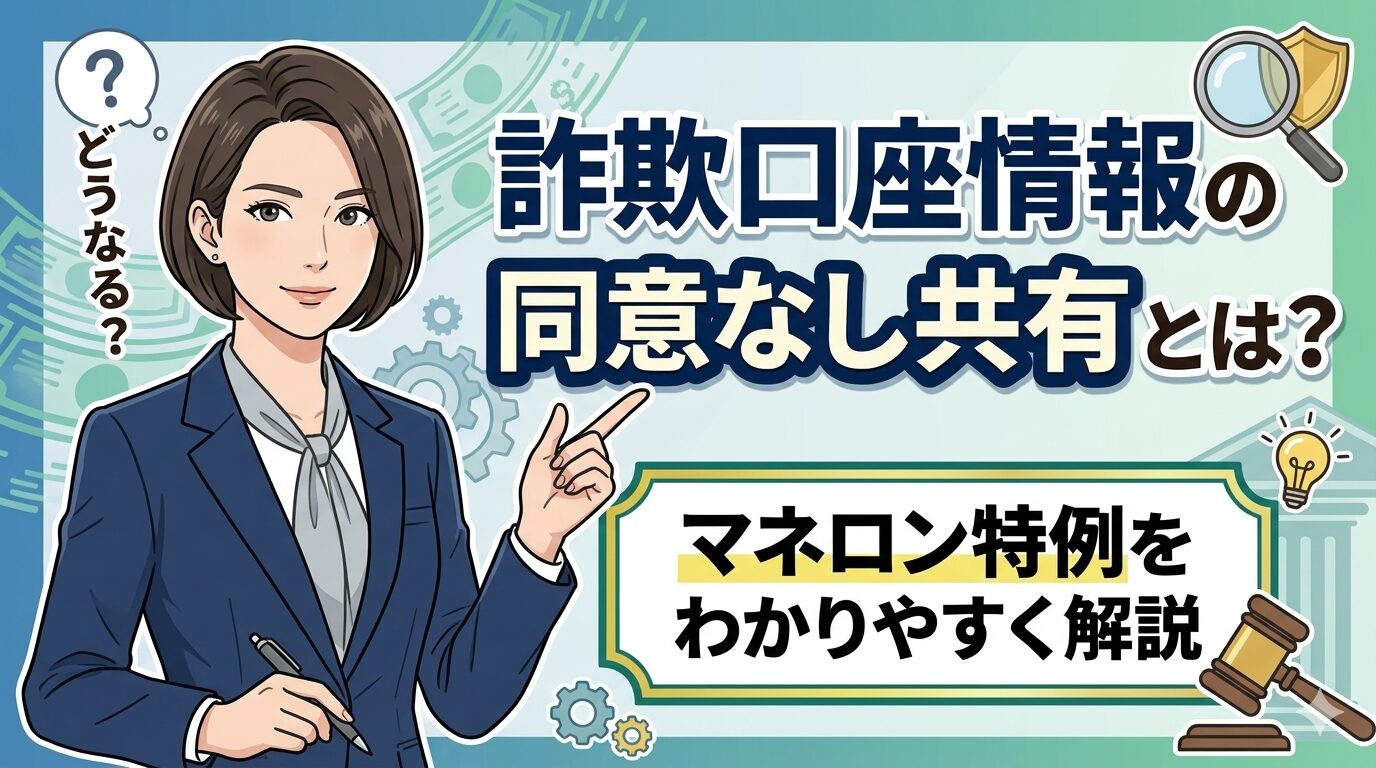 詐欺口座情報の同意なし共有とは？マネロン特例をわかりやすく解説