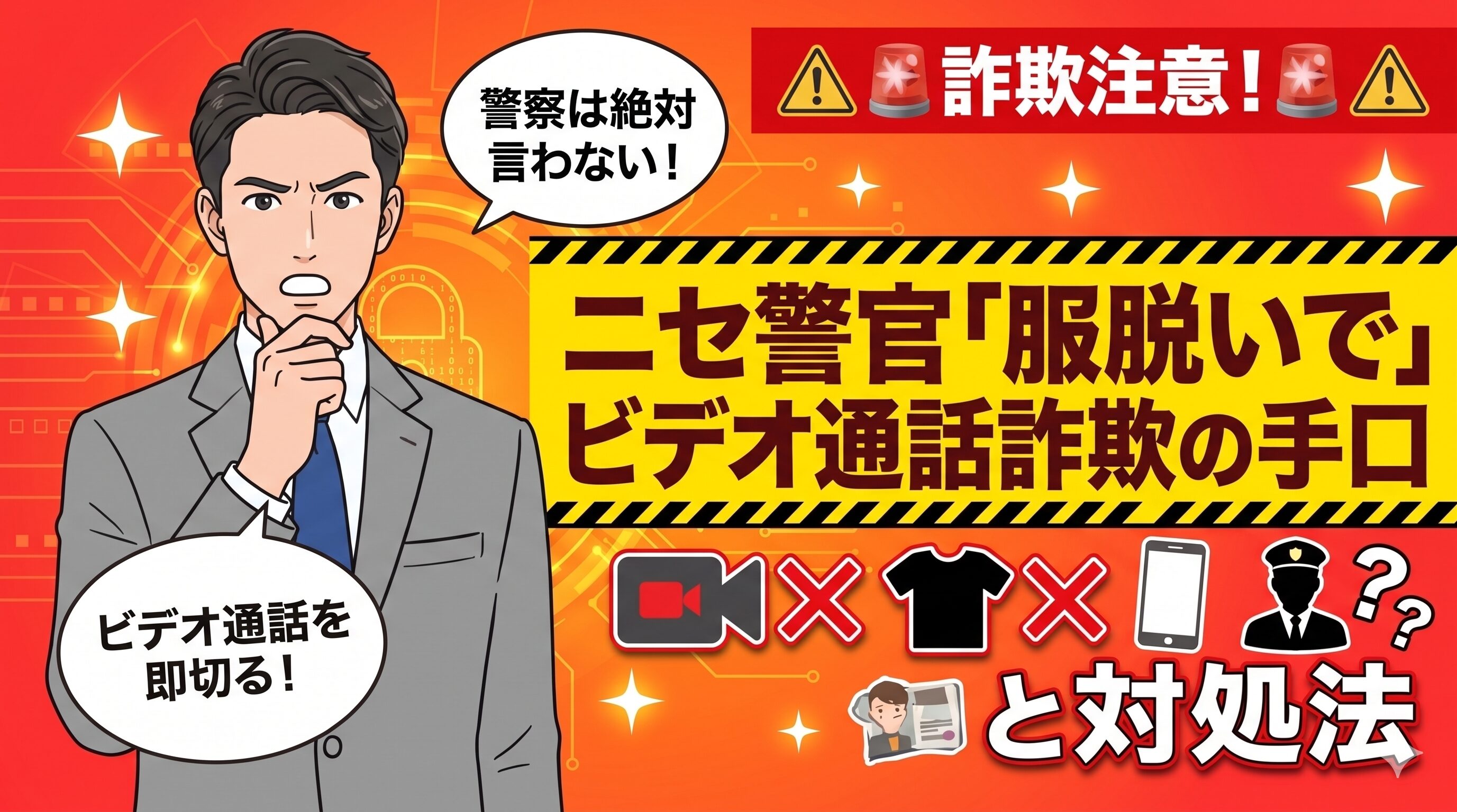 ニセ警官「服脱いで」ビデオ通話詐欺の手口と対処法