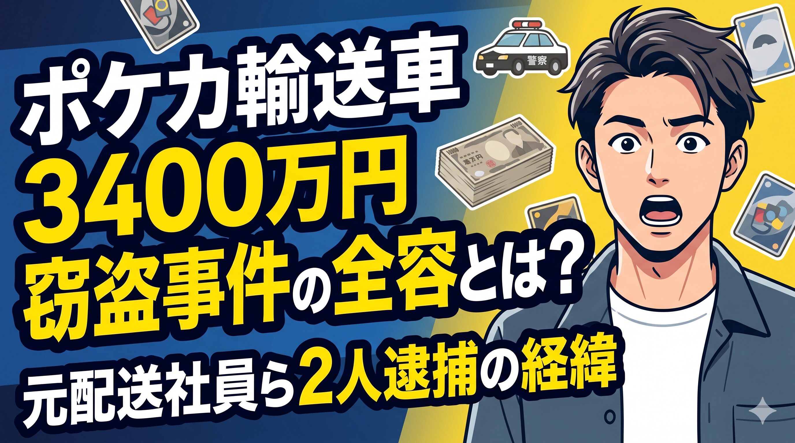 ポケカ輸送車3400万円窃盗事件の全容とは？元配送社員ら2人逮捕の経緯