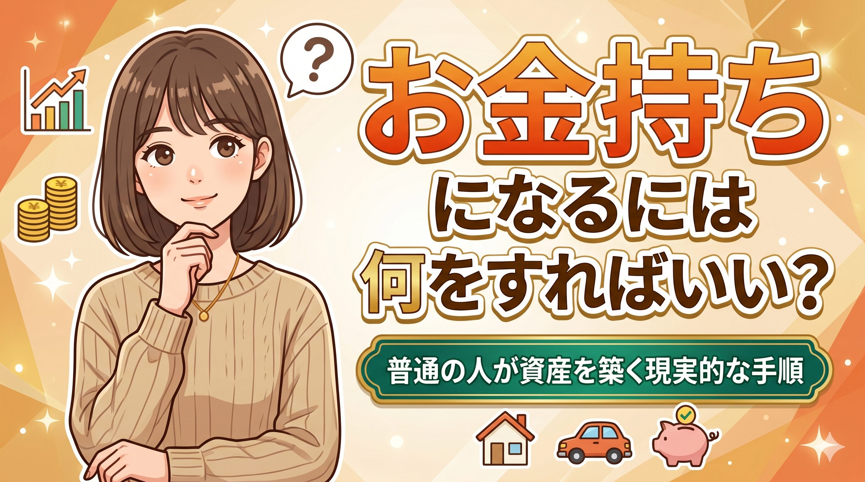 お金持ちになるには何をすればいい？普通の人が資産を築く現実的な手順