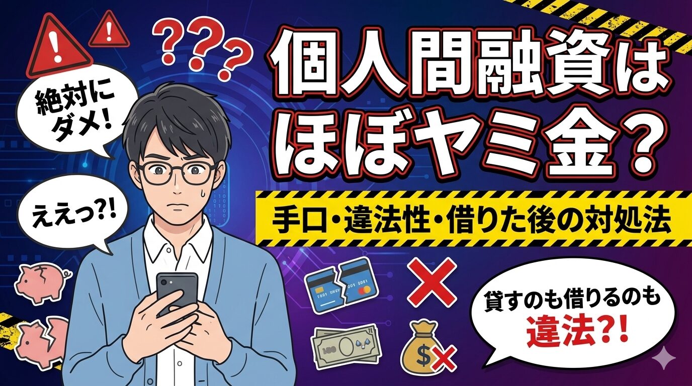 個人間融資はほぼヤミ金？手口・違法性・借りた後の対処法