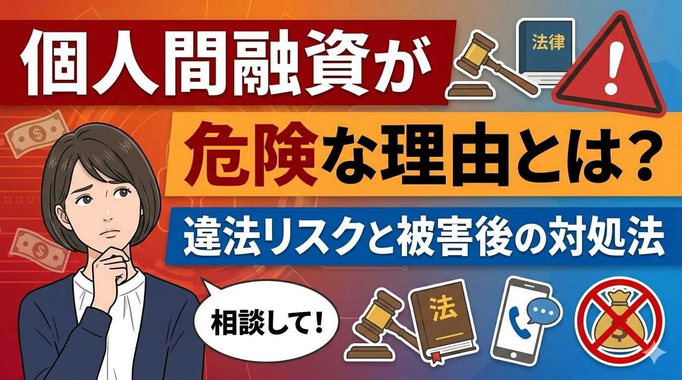 個人間融資が危険な理由とは？違法リスクと被害後の対処法