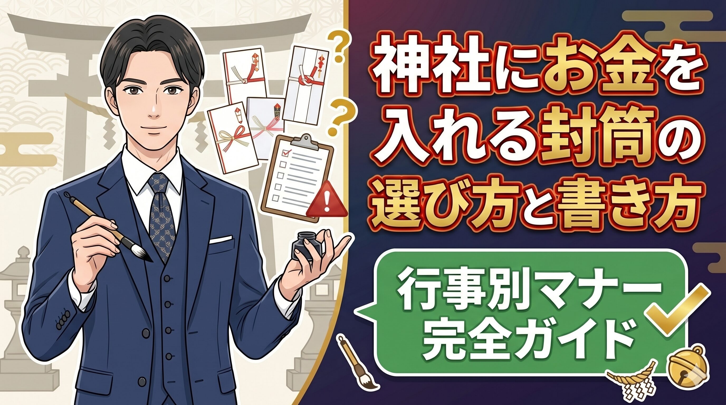 神社にお金を入れる封筒の選び方と書き方｜行事別マナー完全ガイド