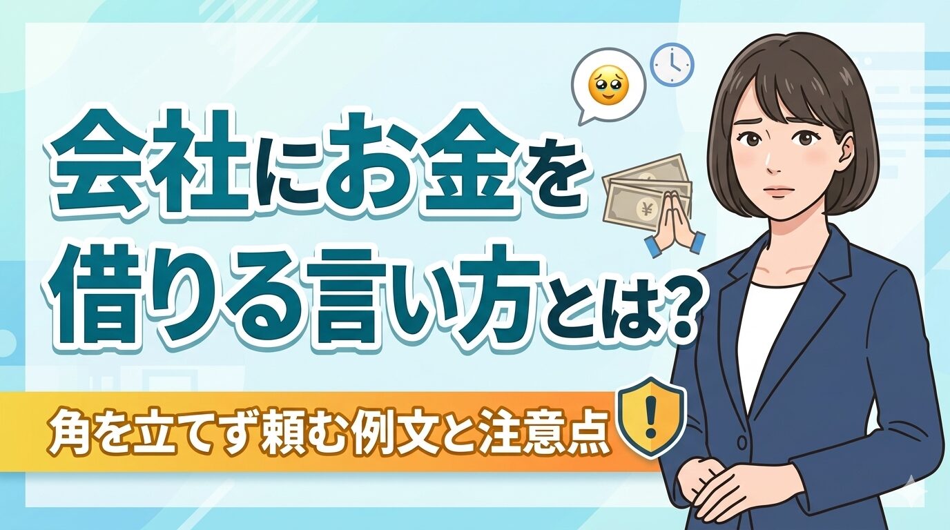 会社にお金を借りる言い方とは？角を立てず頼む例文と注意点