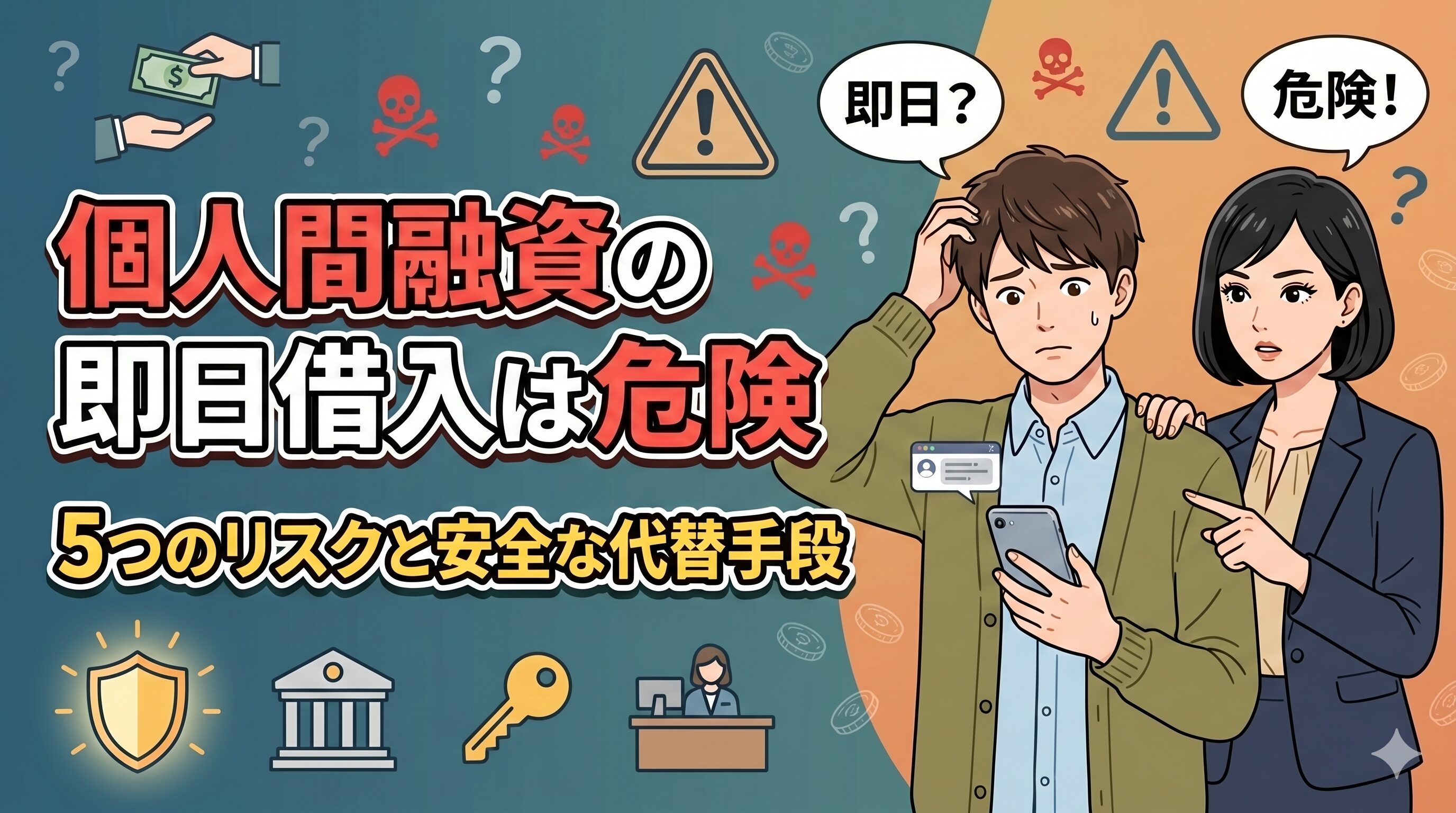 個人間融資の即日借入は危険｜5つのリスクと安全な代替手段